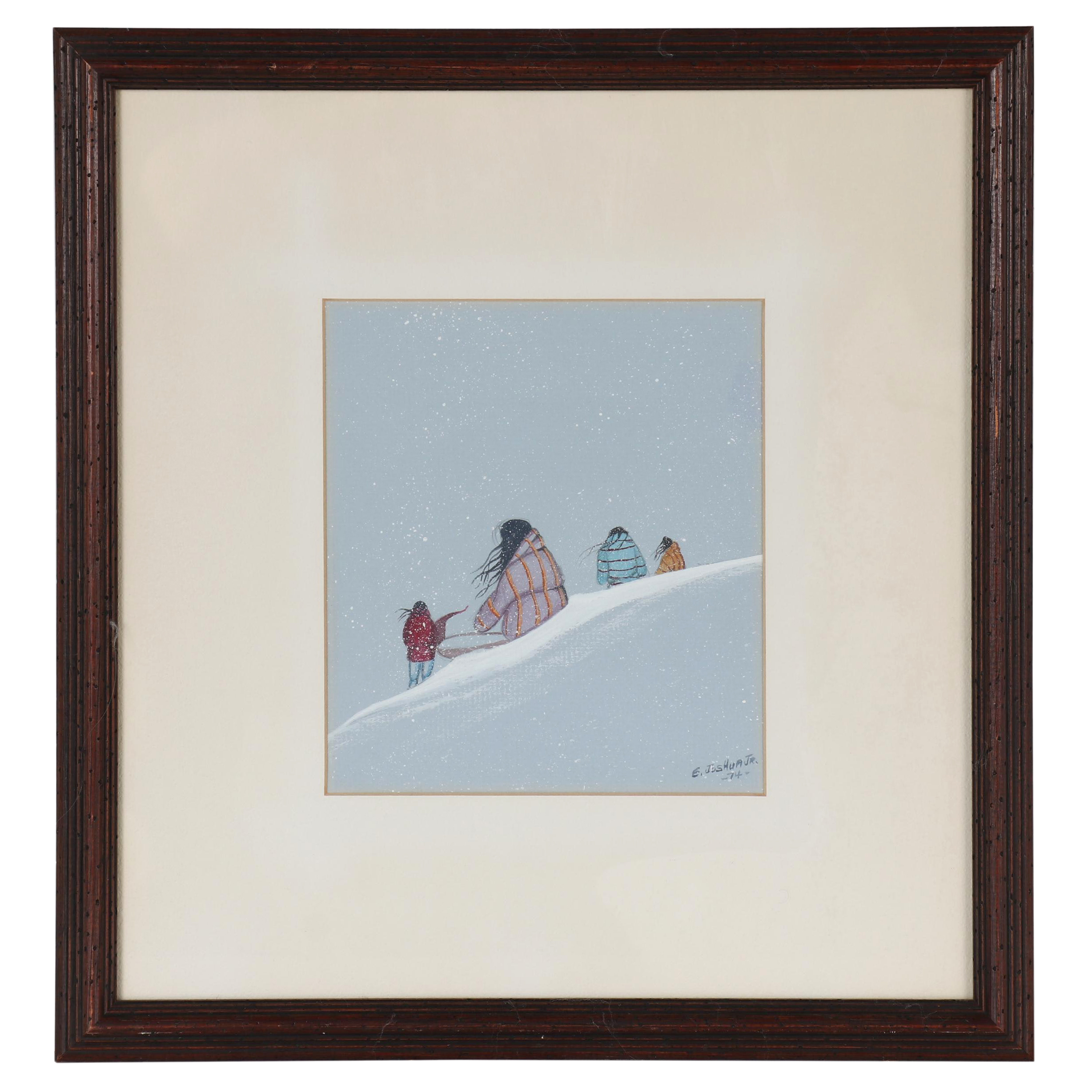 Edmond Joshua Jr. Gouache Painting "Along the Trail of Tears"