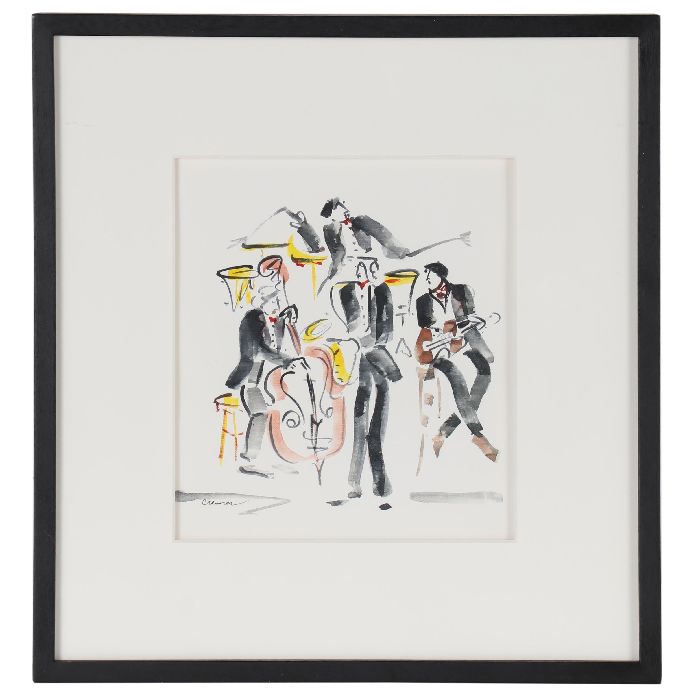 Patty Cramer Acrylic Painting of Musicians "Jazz"