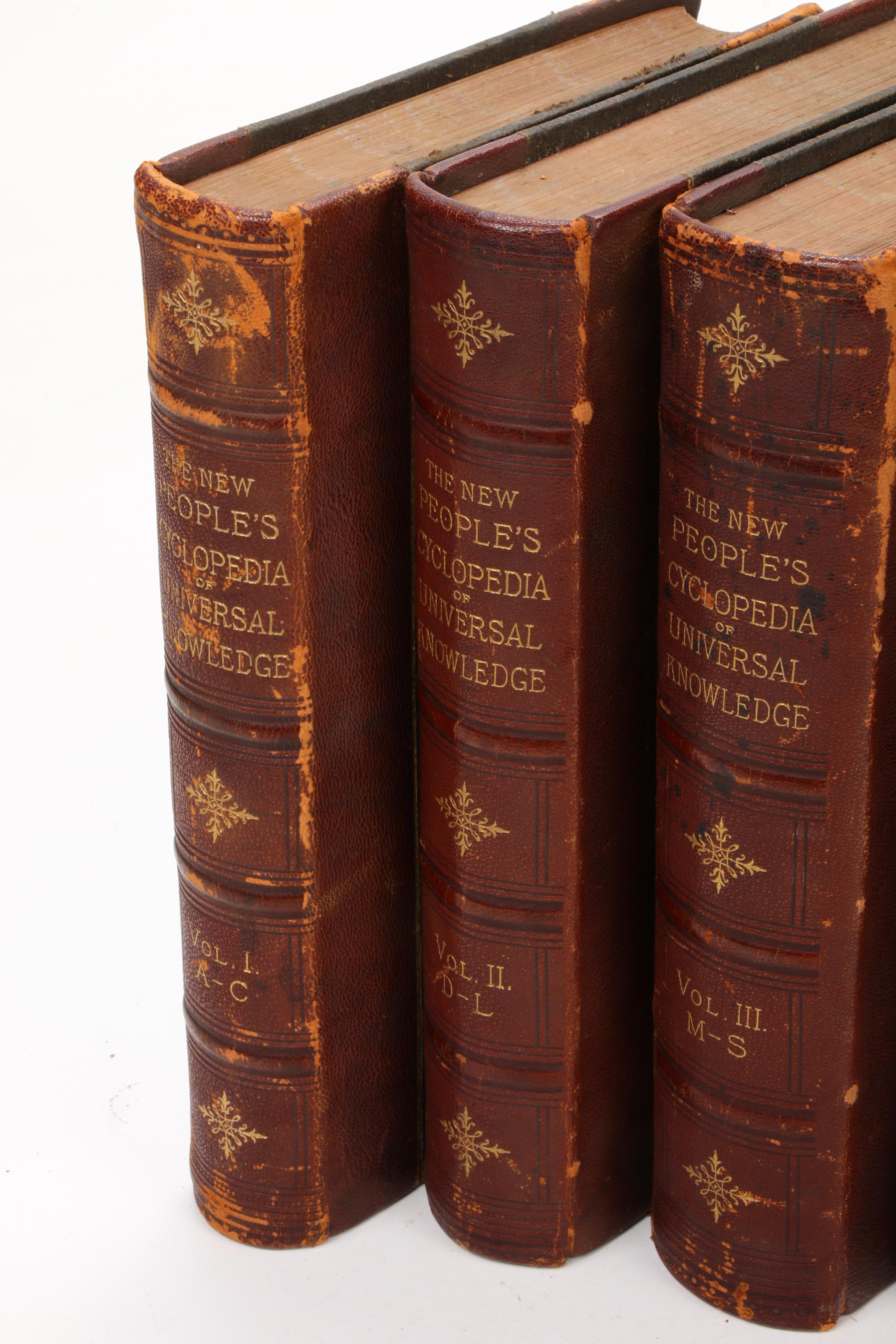 1889 "The New People's Cyclopedia of Universal Knowledge" Four Volume Set