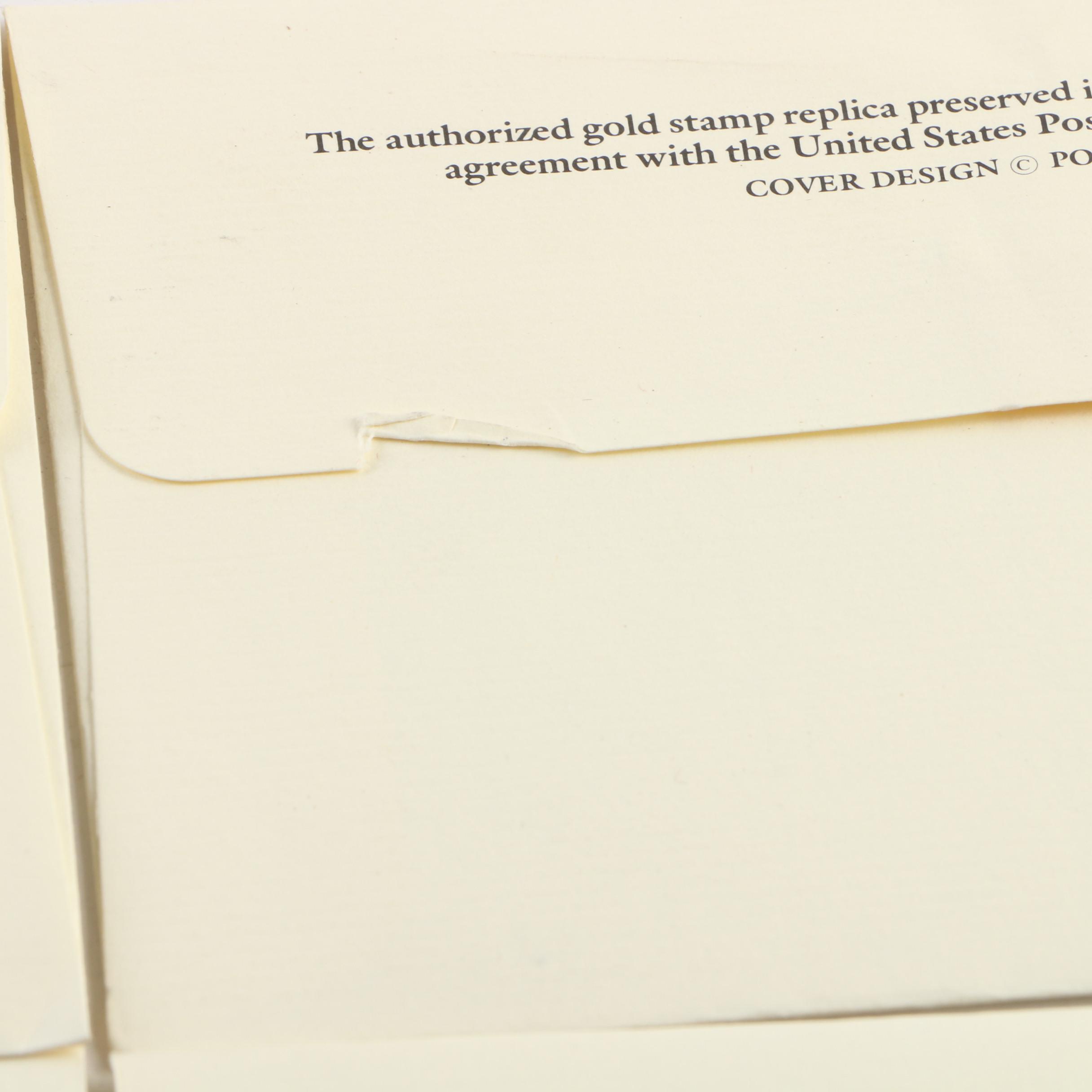 Gold Foil Commemorative Stamps and First Day Postal Covers, 1990 and 1991