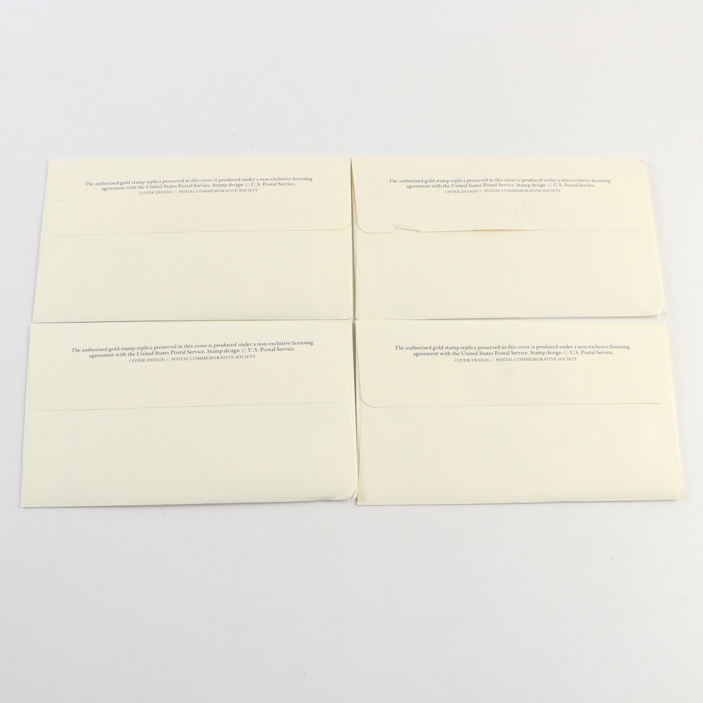 Gold Foil Commemorative Stamps and First Day Postal Covers, 1990 and 1991