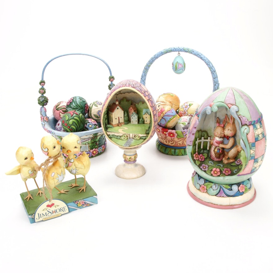 Jim Shore Easter Figurines Including Diorama Egg