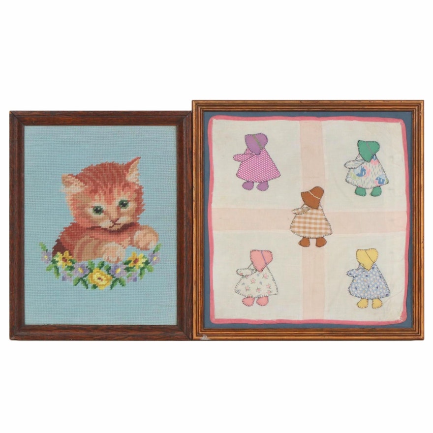 Framed Appliqué and Needlepoint Panels