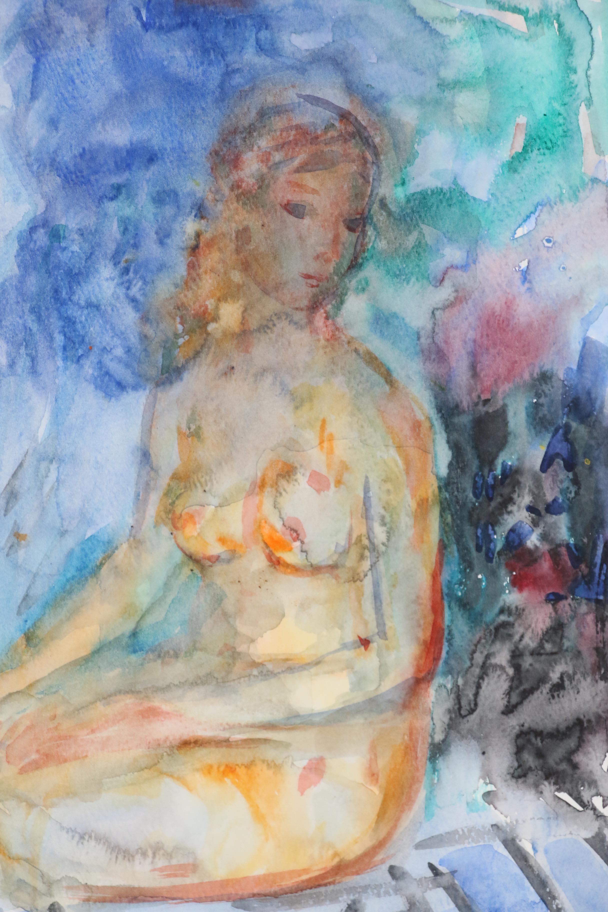 Murat Kaboulov Watercolor Painting of Nude Figure, 2004