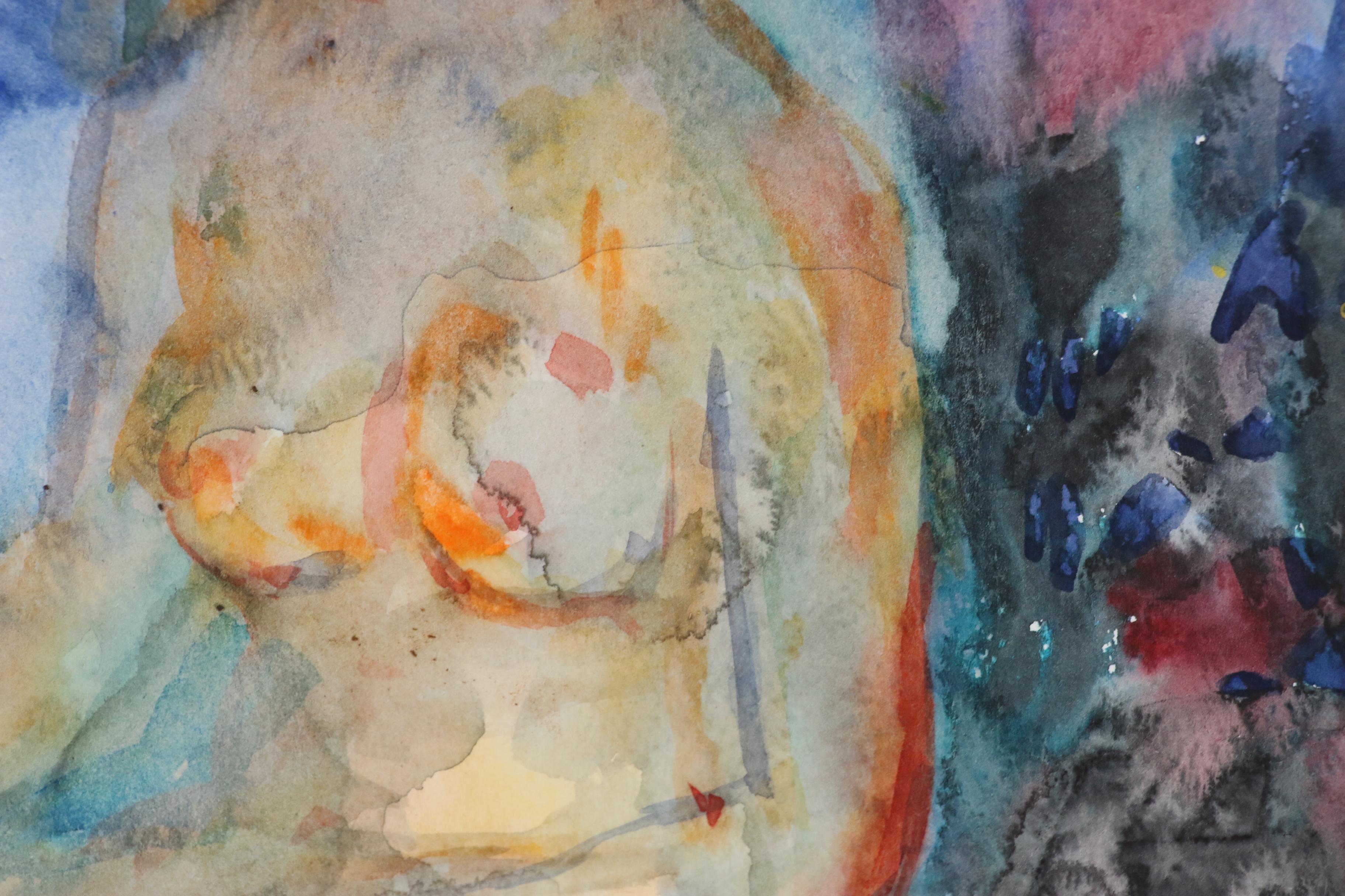 Murat Kaboulov Watercolor Painting of Nude Figure, 2004