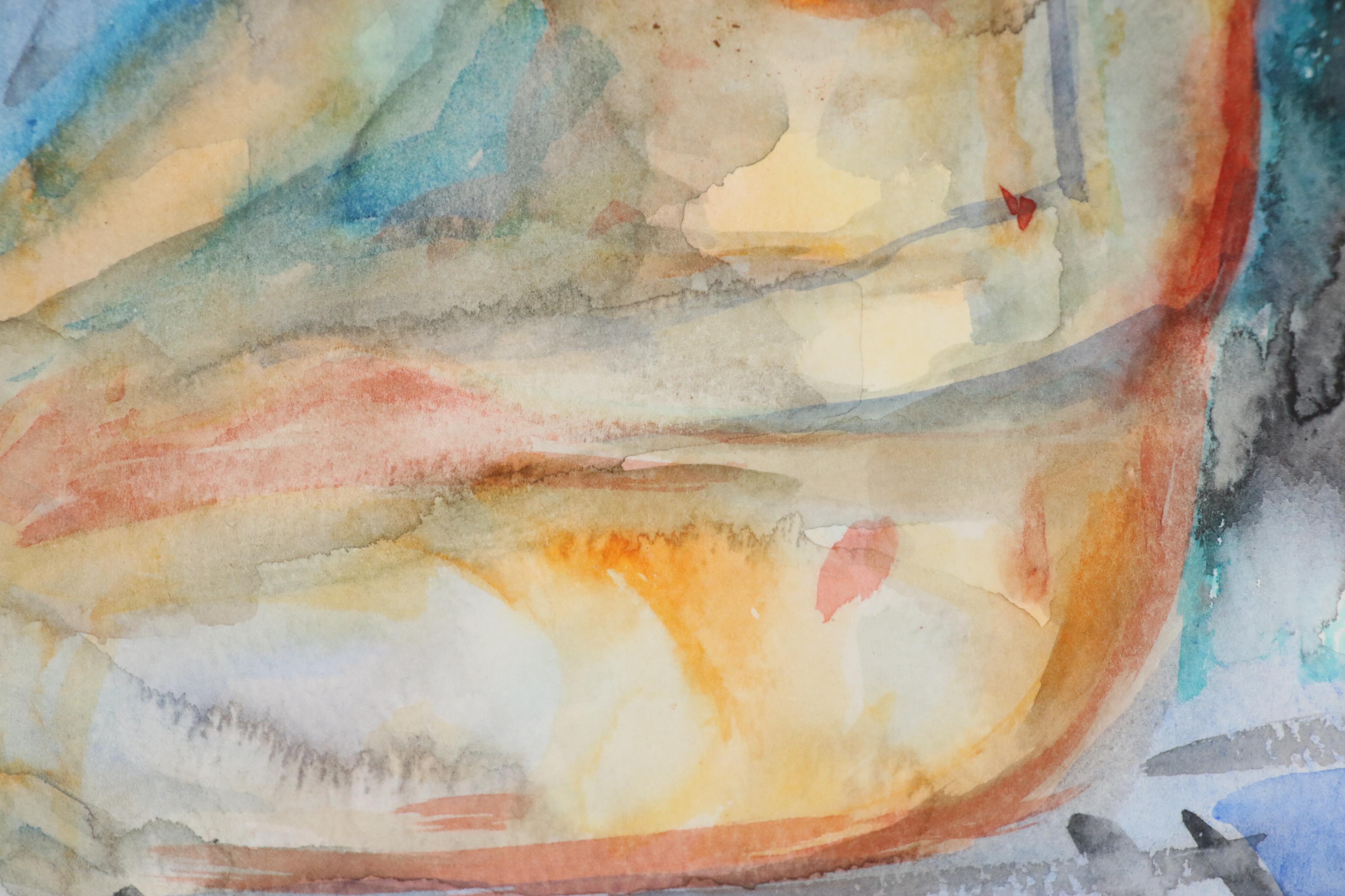 Murat Kaboulov Watercolor Painting of Nude Figure, 2004