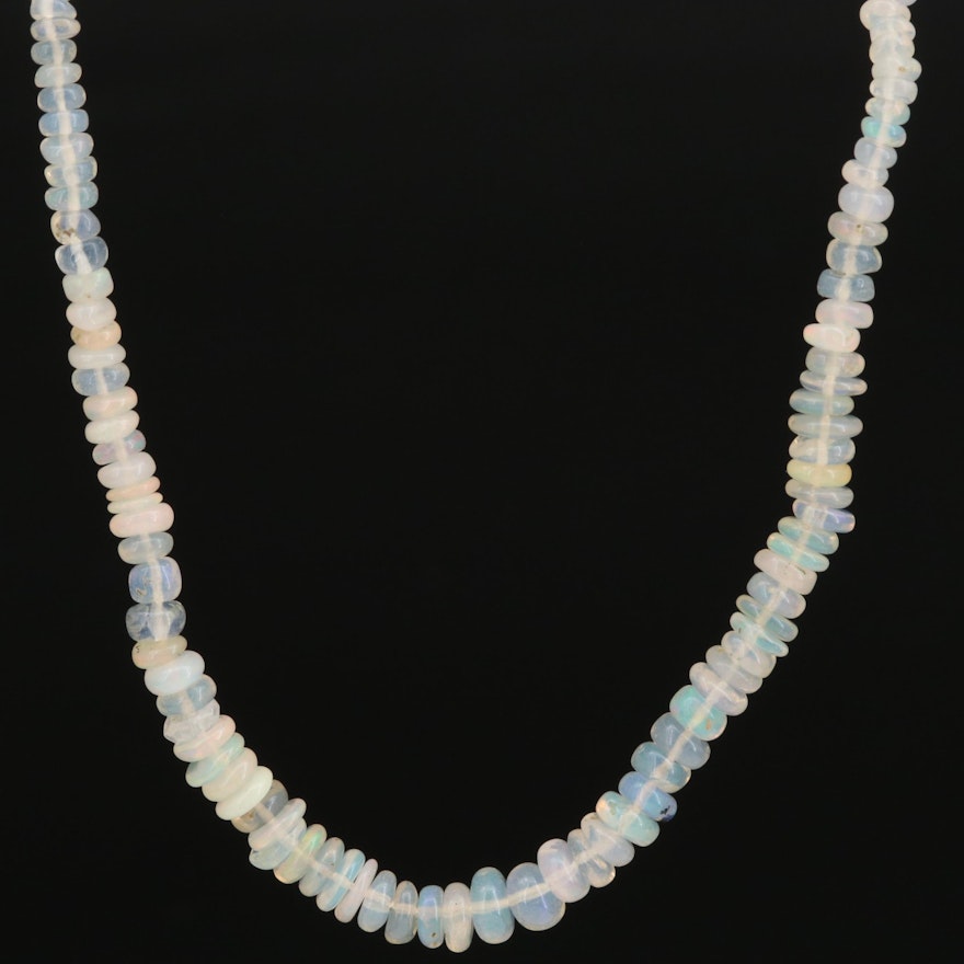 Sterling Silver Beaded Opal Necklace