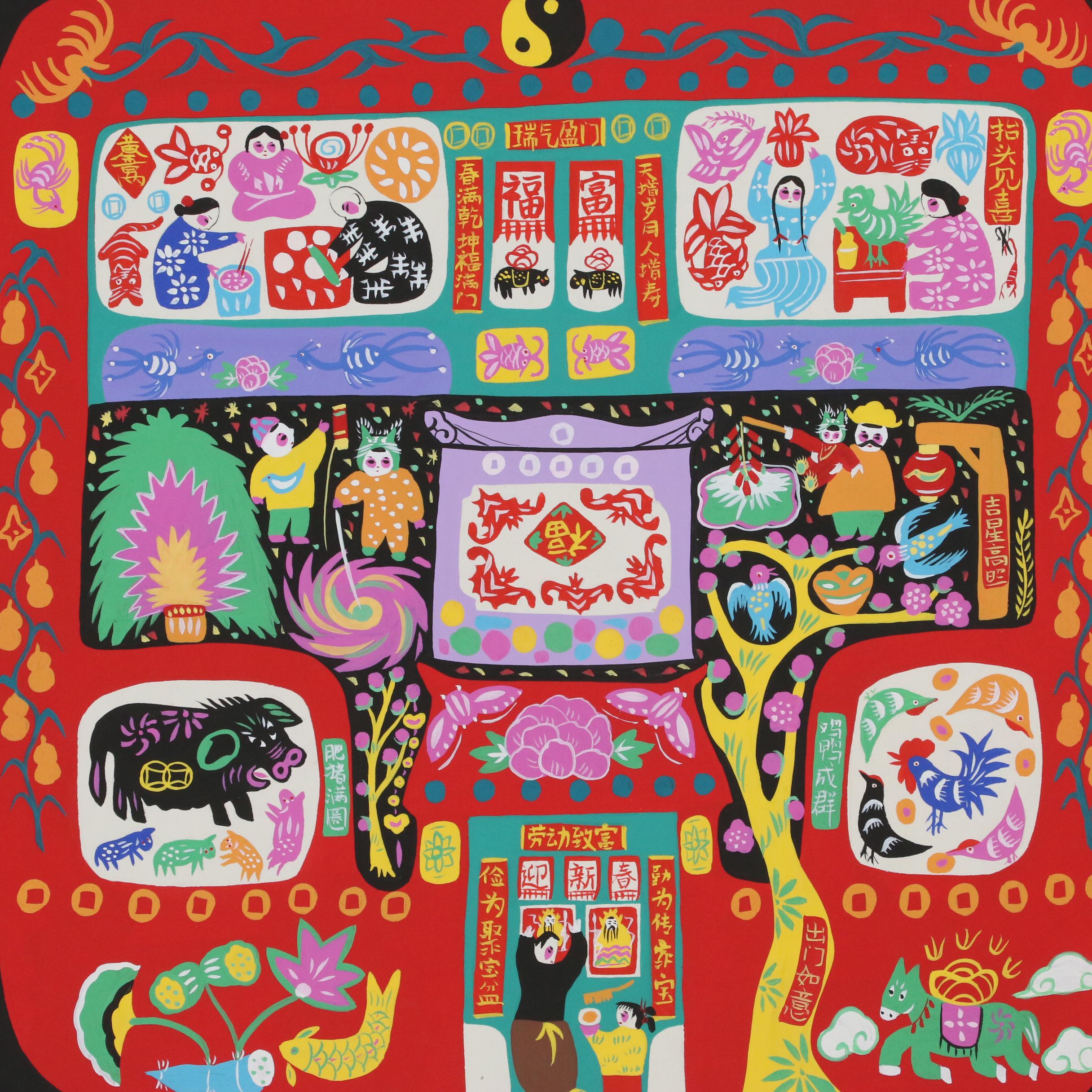 Chinese Gouache Folk Paintings, Late 20th to 21st Century