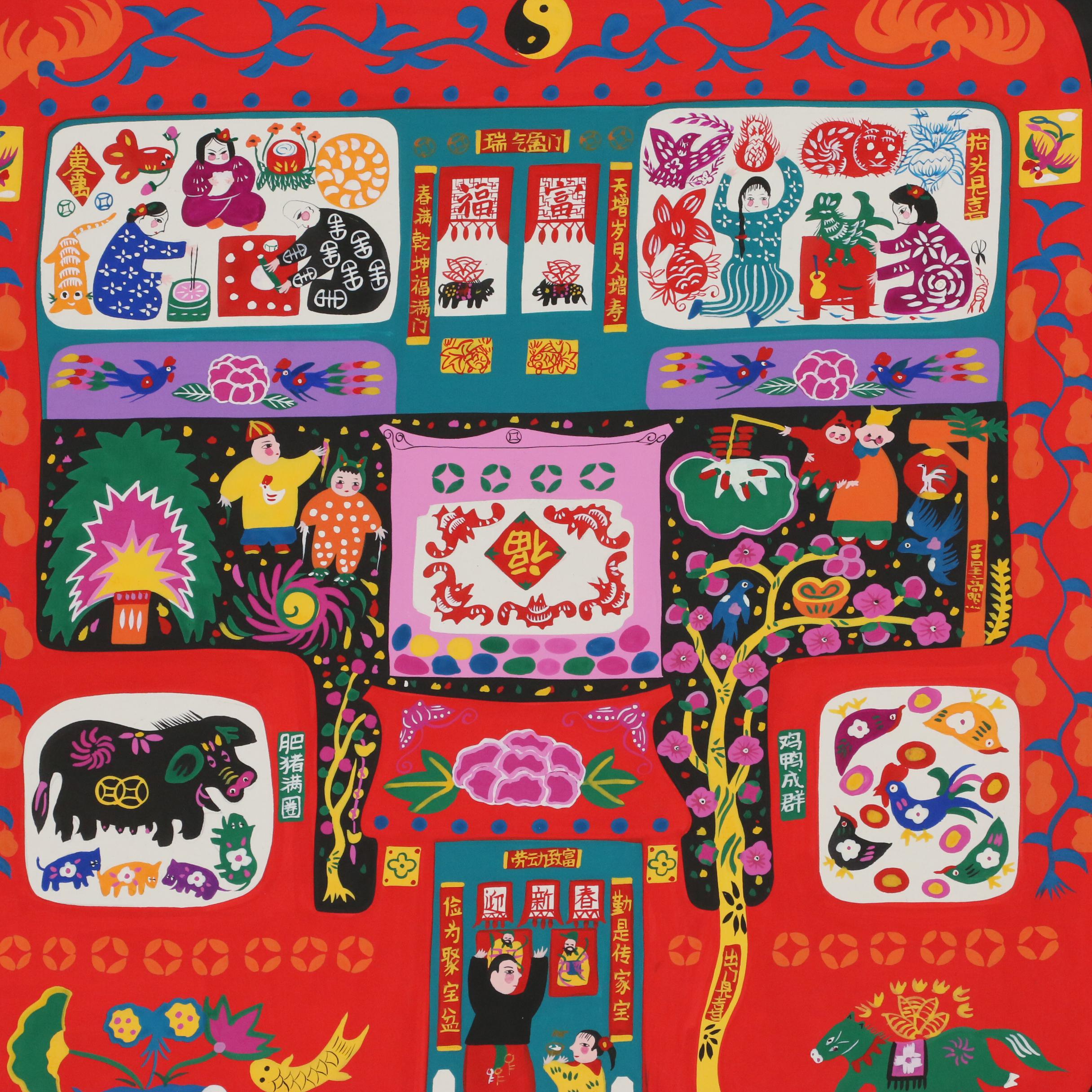 Chinese Gouache Folk Paintings, Late 20th to 21st Century