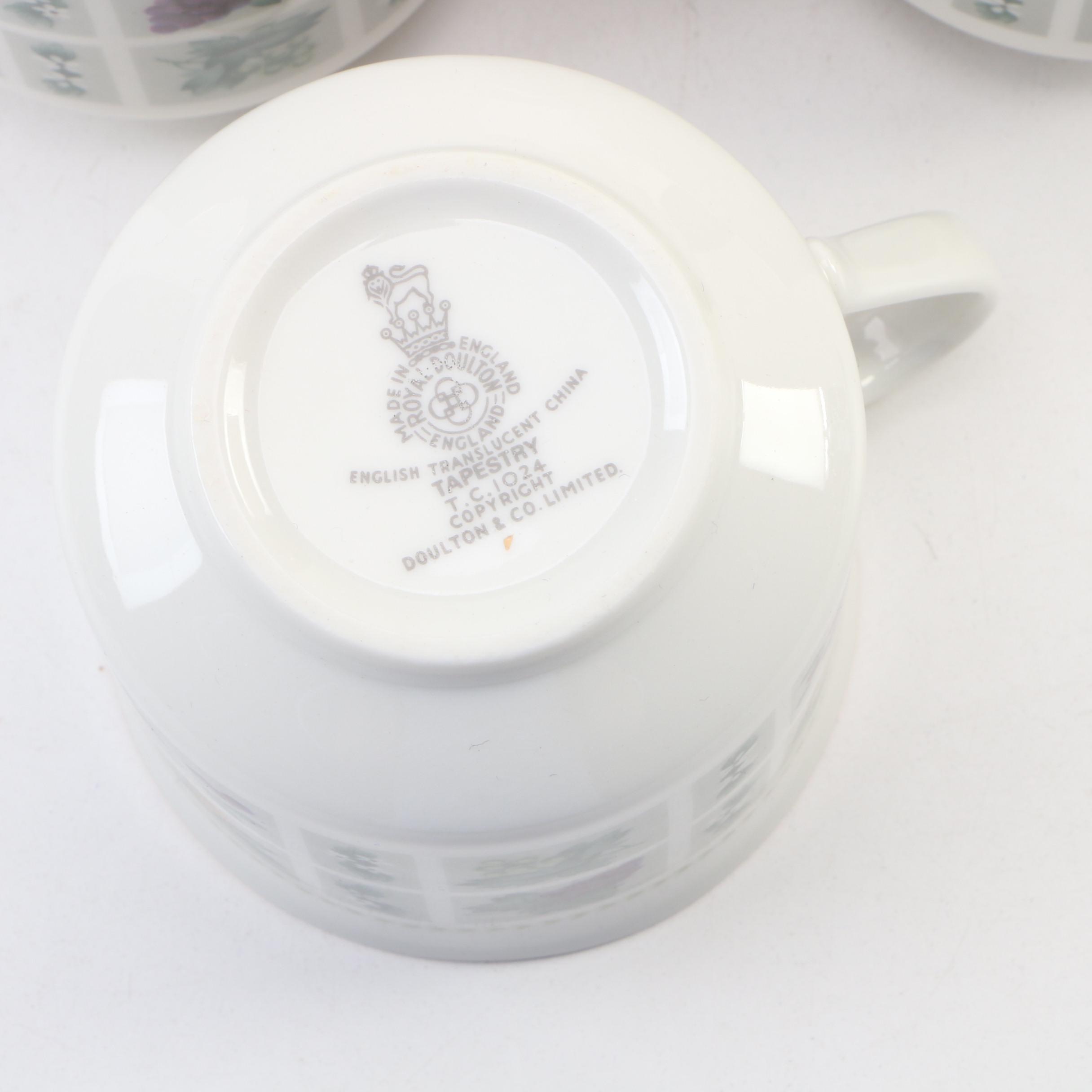 English Royal Doulton Ceramic "Tapestry" Dinnerware Set, Late 20th Century