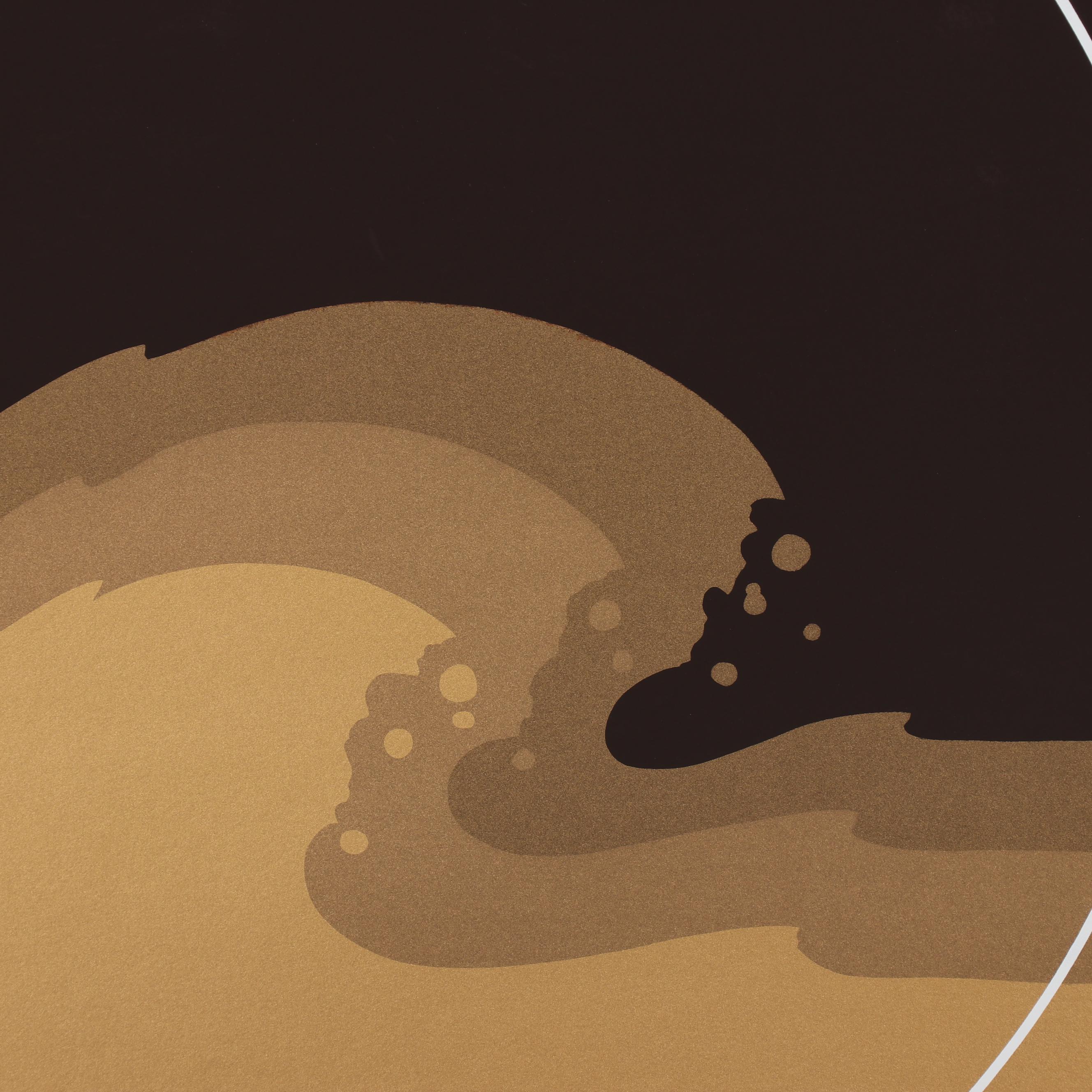 Thomas W. Benton Abstract Serigraph "Golden Waves", 1979