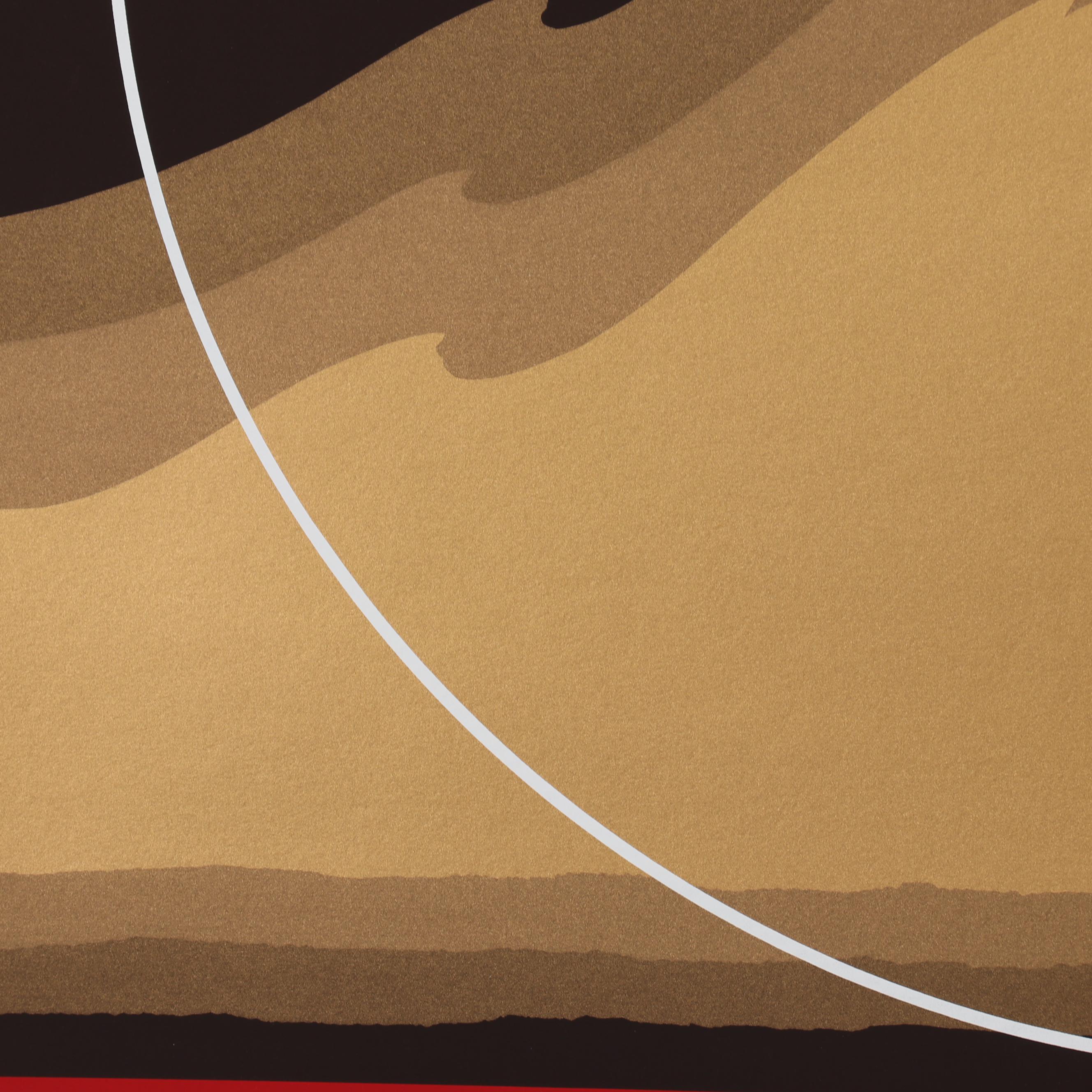 Thomas W. Benton Abstract Serigraph "Golden Waves", 1979