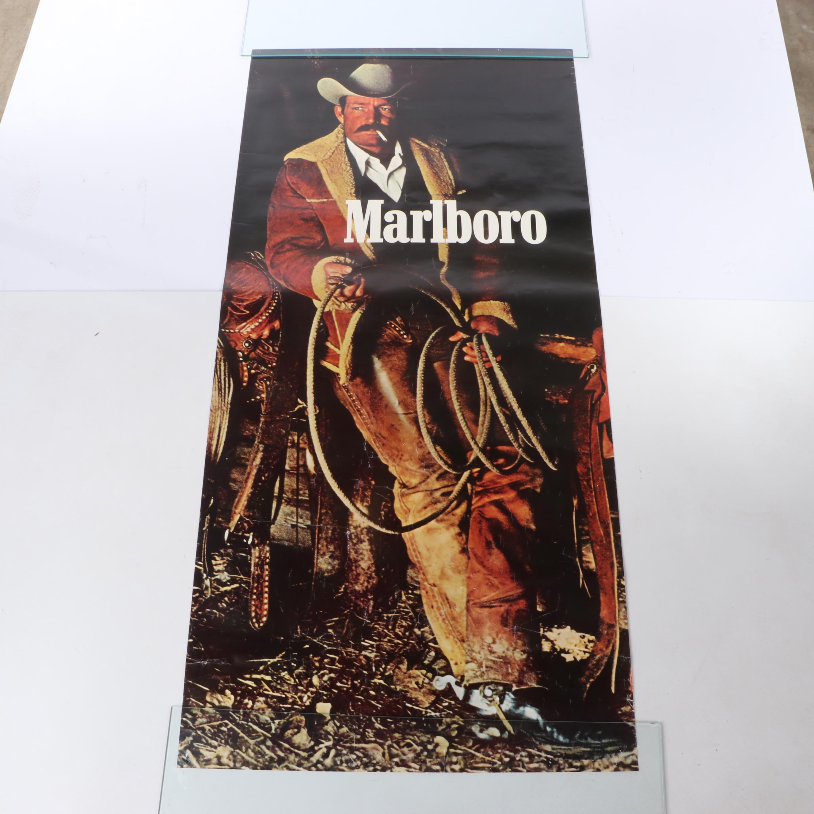 Marlboro Memorabilia Including Lighters, Posters, Thermos and Poker Set