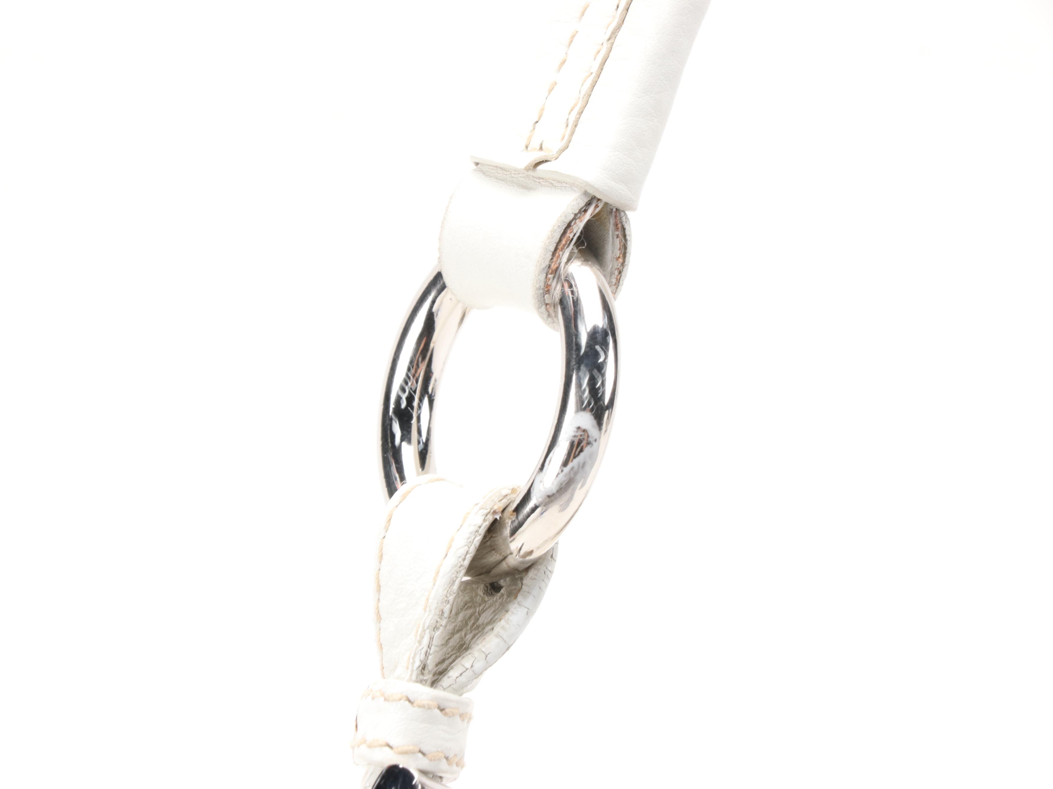 Prada Ivory Nylon and White Leather Trimmed Web Stripe Shoulder Bag