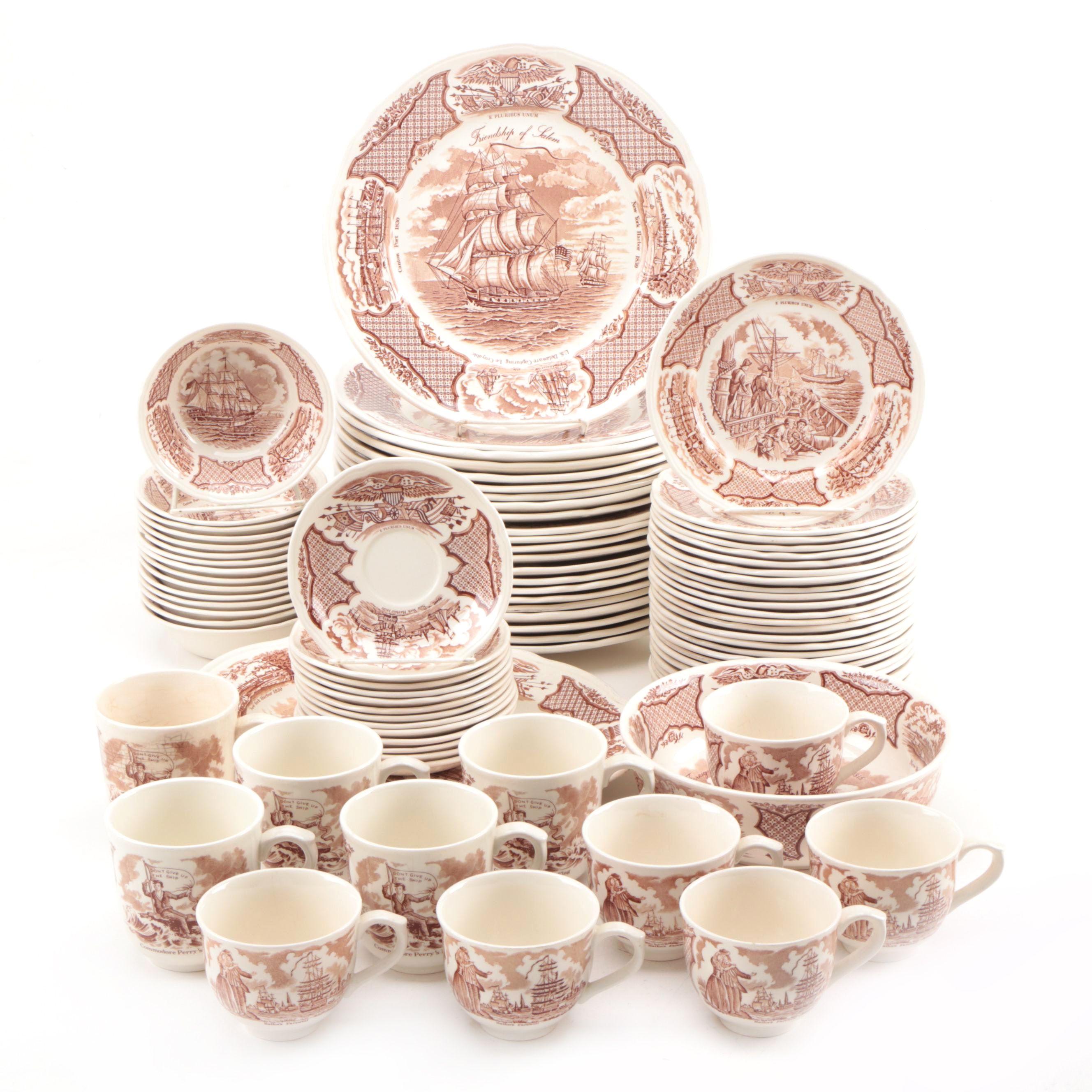 Alfred Meakin "Fair Winds" Earthenware Dinnerware, Mid-20th Century