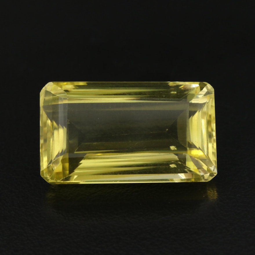 Loose 28.04 CT Cut Corner Rectangle Citrine