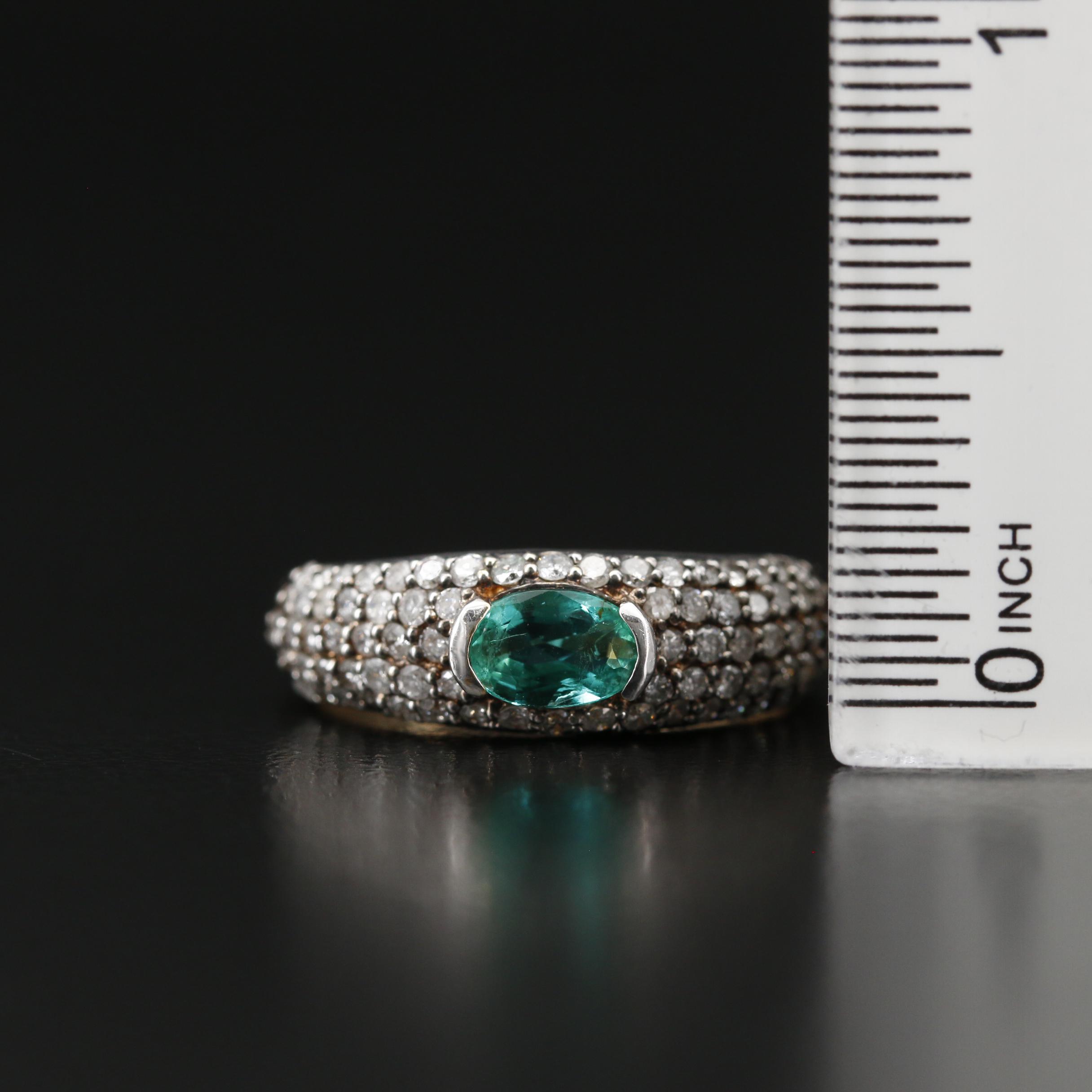 14K Emerald and Diamond Ring