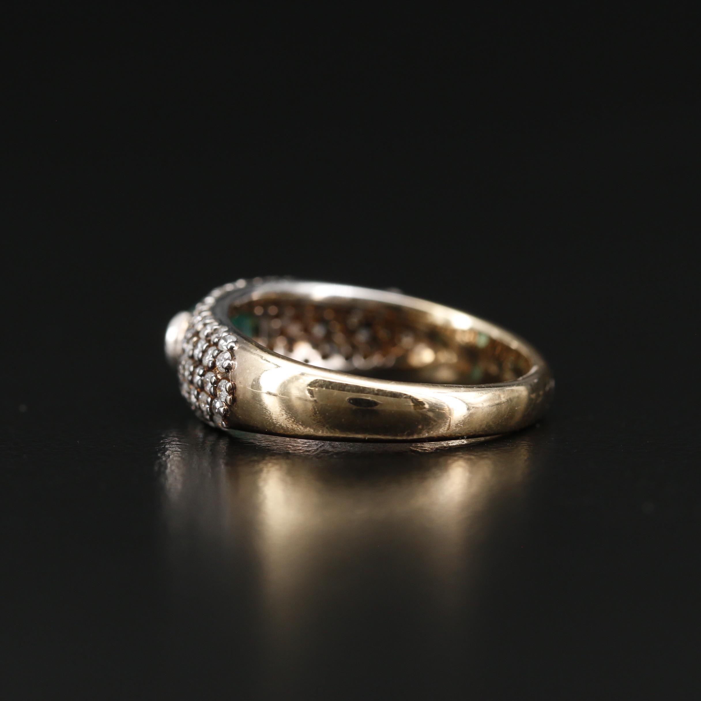 14K Emerald and Diamond Ring