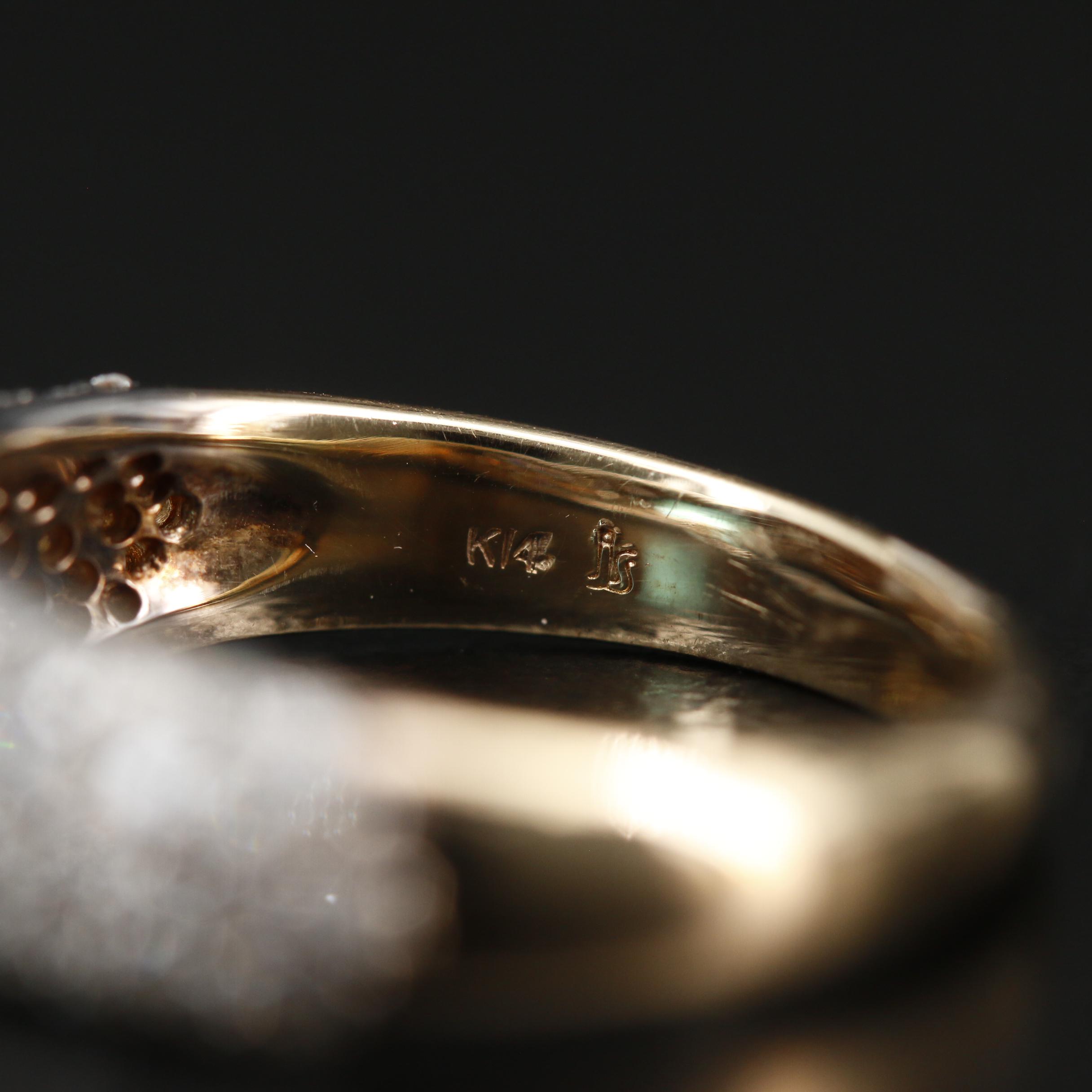 14K Emerald and Diamond Ring