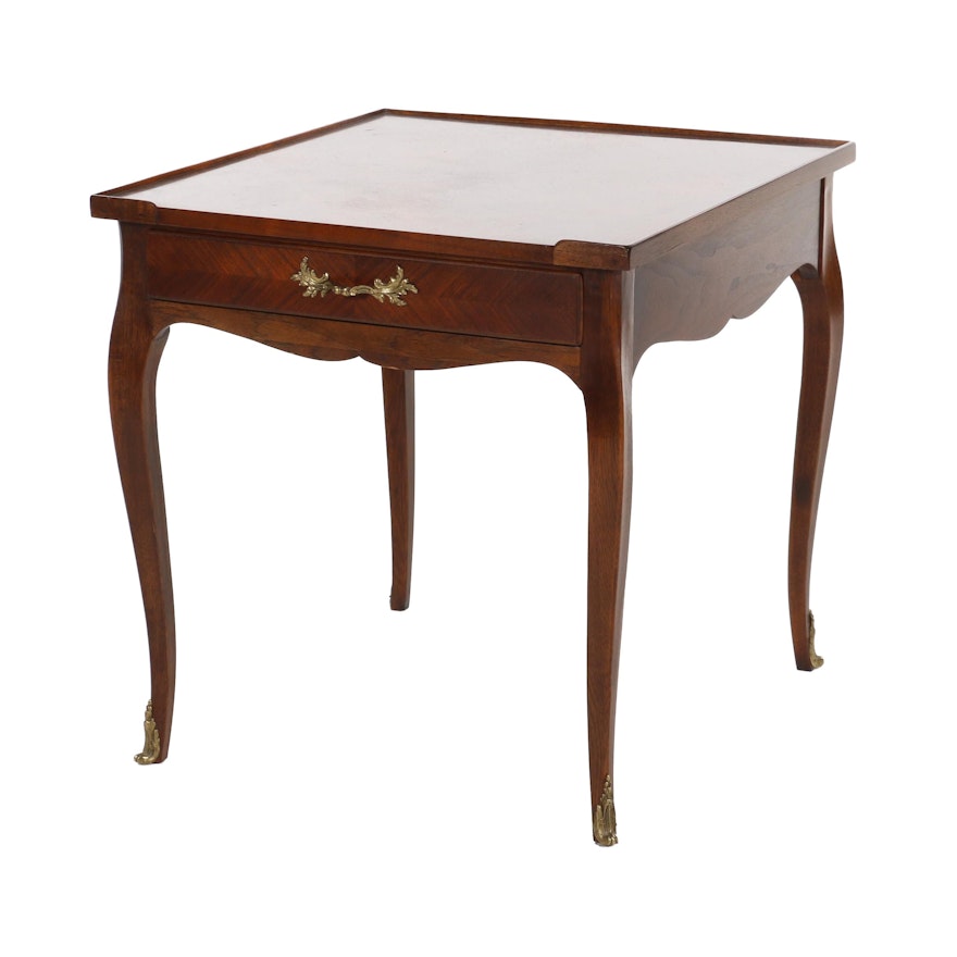 Baker Mahogany Side Table with Parquetry Top, Late 20th Century