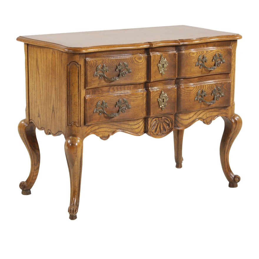 Baker French Provincial Style Oak Lowboy, Late 20th Century