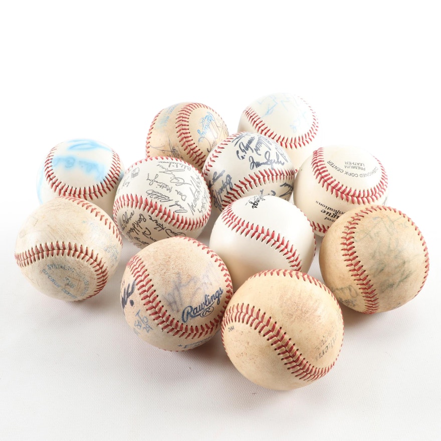 Minor and Major League Signed Baseballs with Facsimile Baseballs