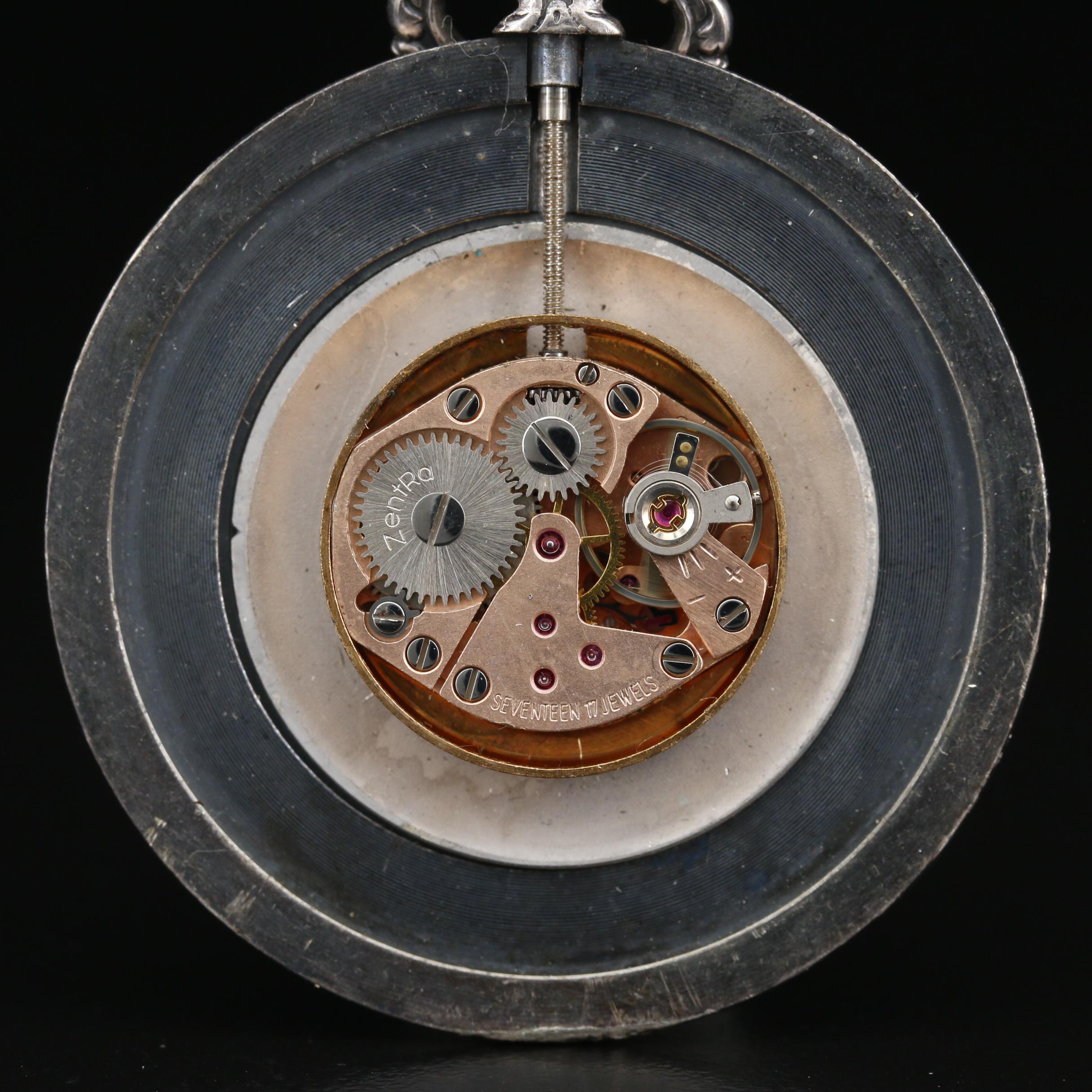 Zentra Replica Thalen .800 Silver Bavarian Coin Pocket Watch