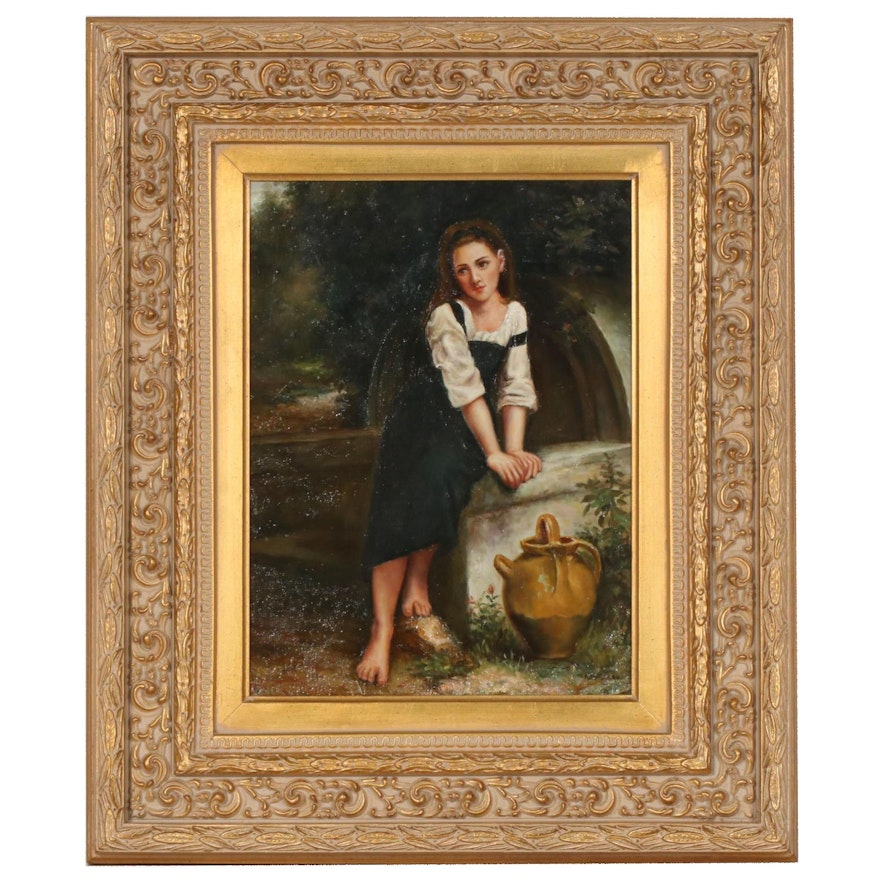 Oil Painting after Adolphe William Bouguereau "Orphan by the Well"
