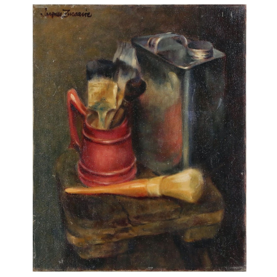 Jacques Zuccaire Still Life Oil Painting, Late 20th Century