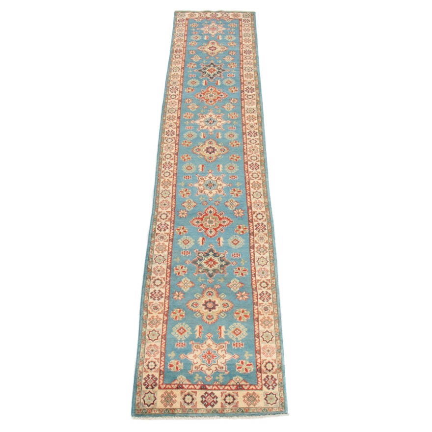 2'8 x 13'6 Hand-Knotted Afghani Persian Tabriz Runner Rug, 2010s