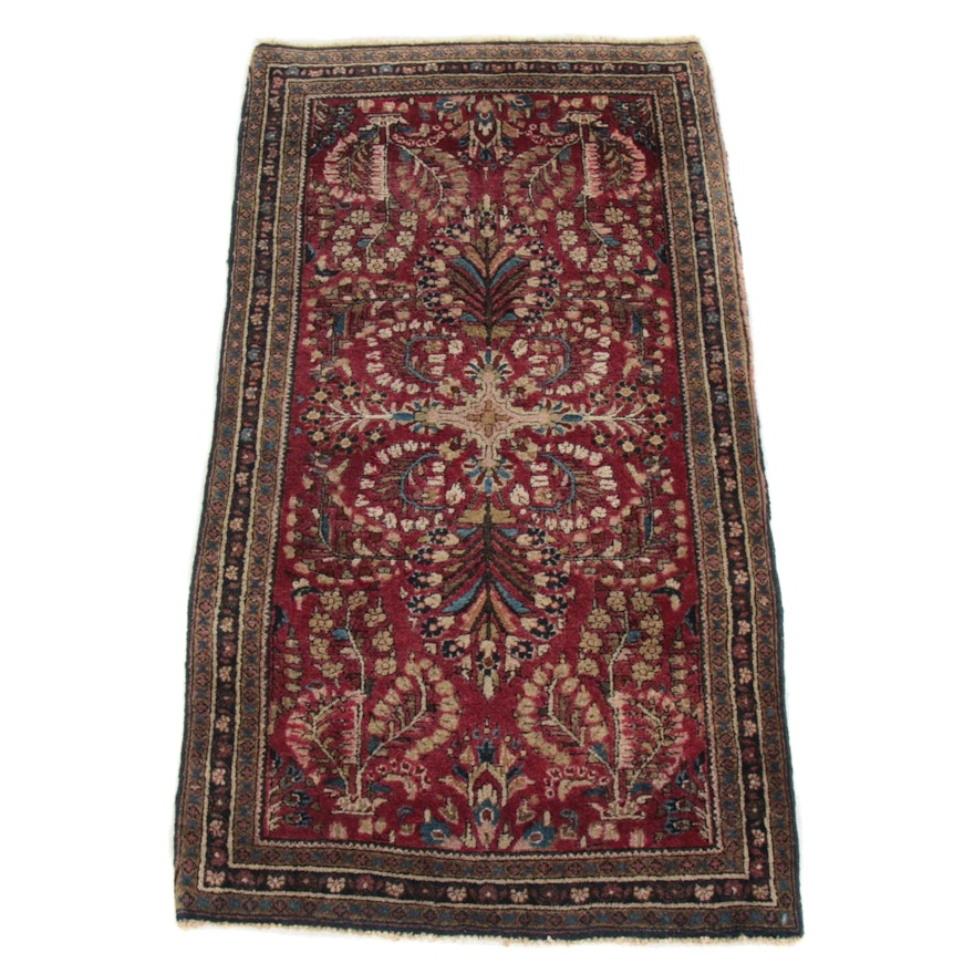 2'3 x 4'2 Hand-Knotted Persian Sarouk Rug, 1920s