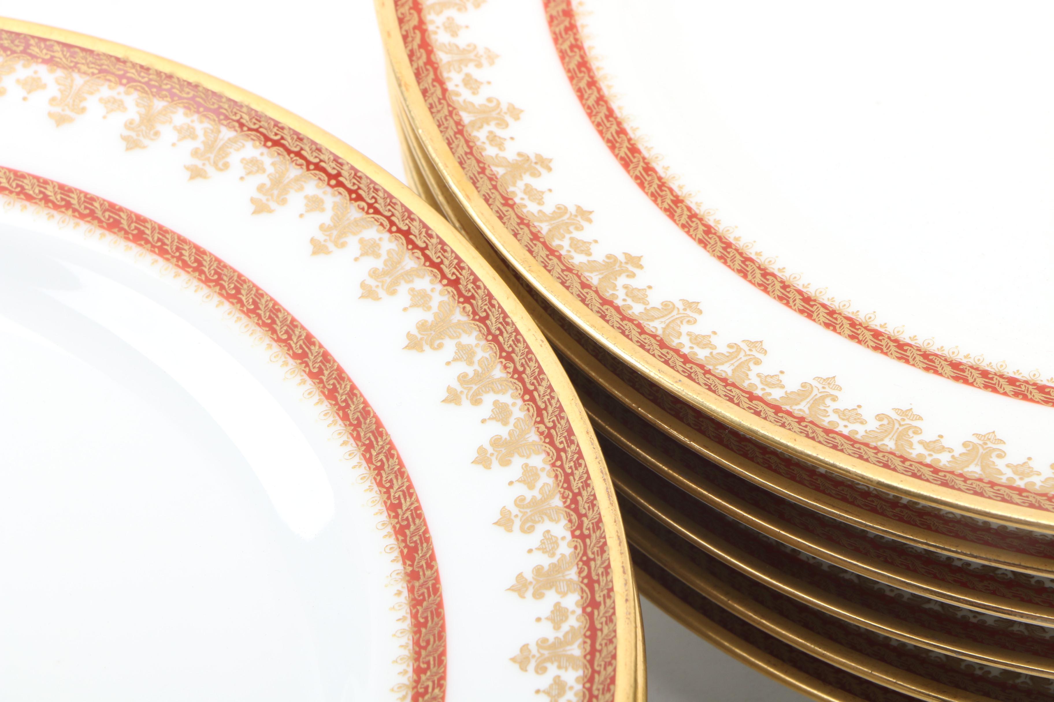 Haviland & Co. for Koch & Braunstein Gilt Porcelain Dinner Plates