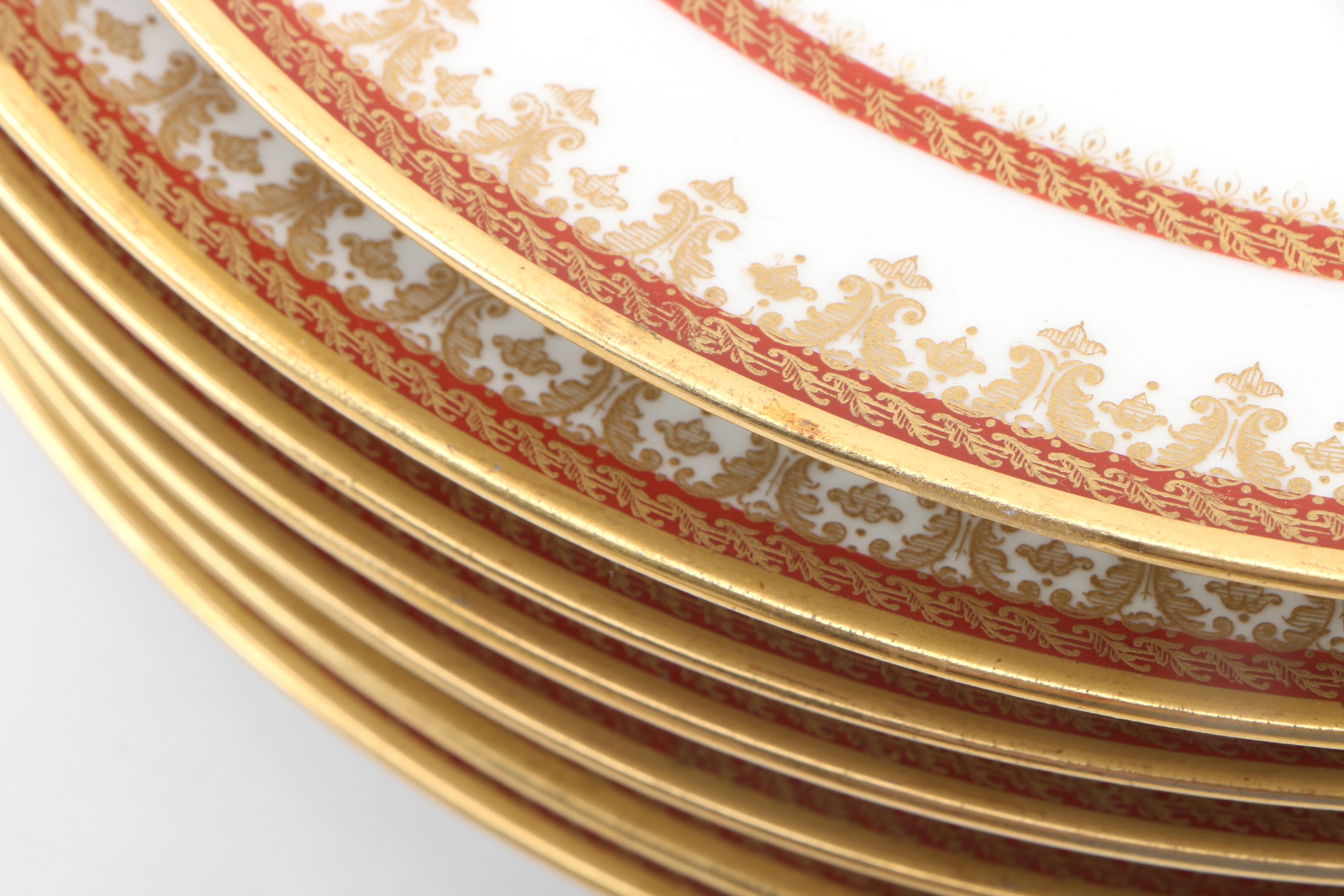 Haviland & Co. for Koch & Braunstein Gilt Porcelain Dinner Plates