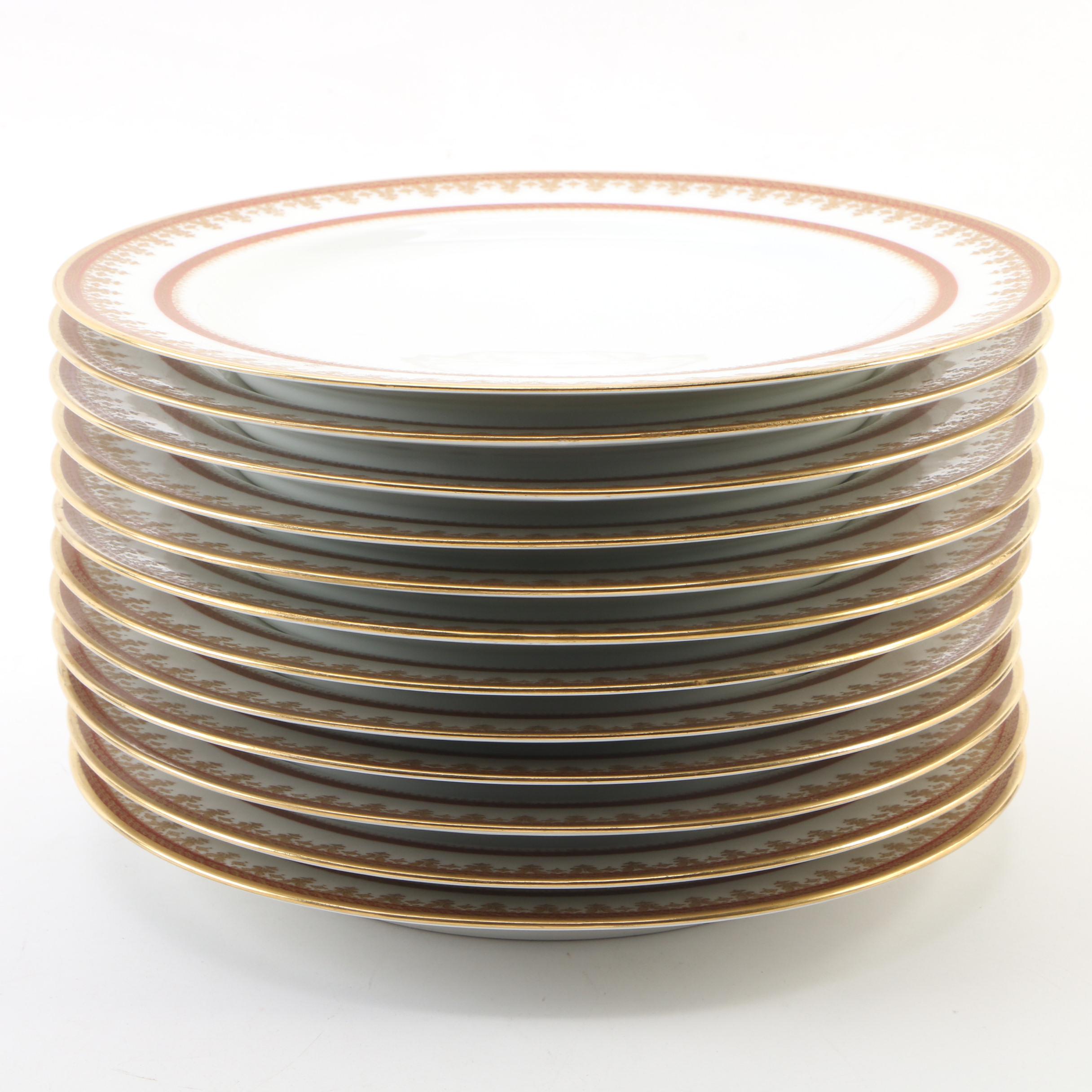 Haviland & Co. for Koch & Braunstein Gilt Porcelain Dinner Plates