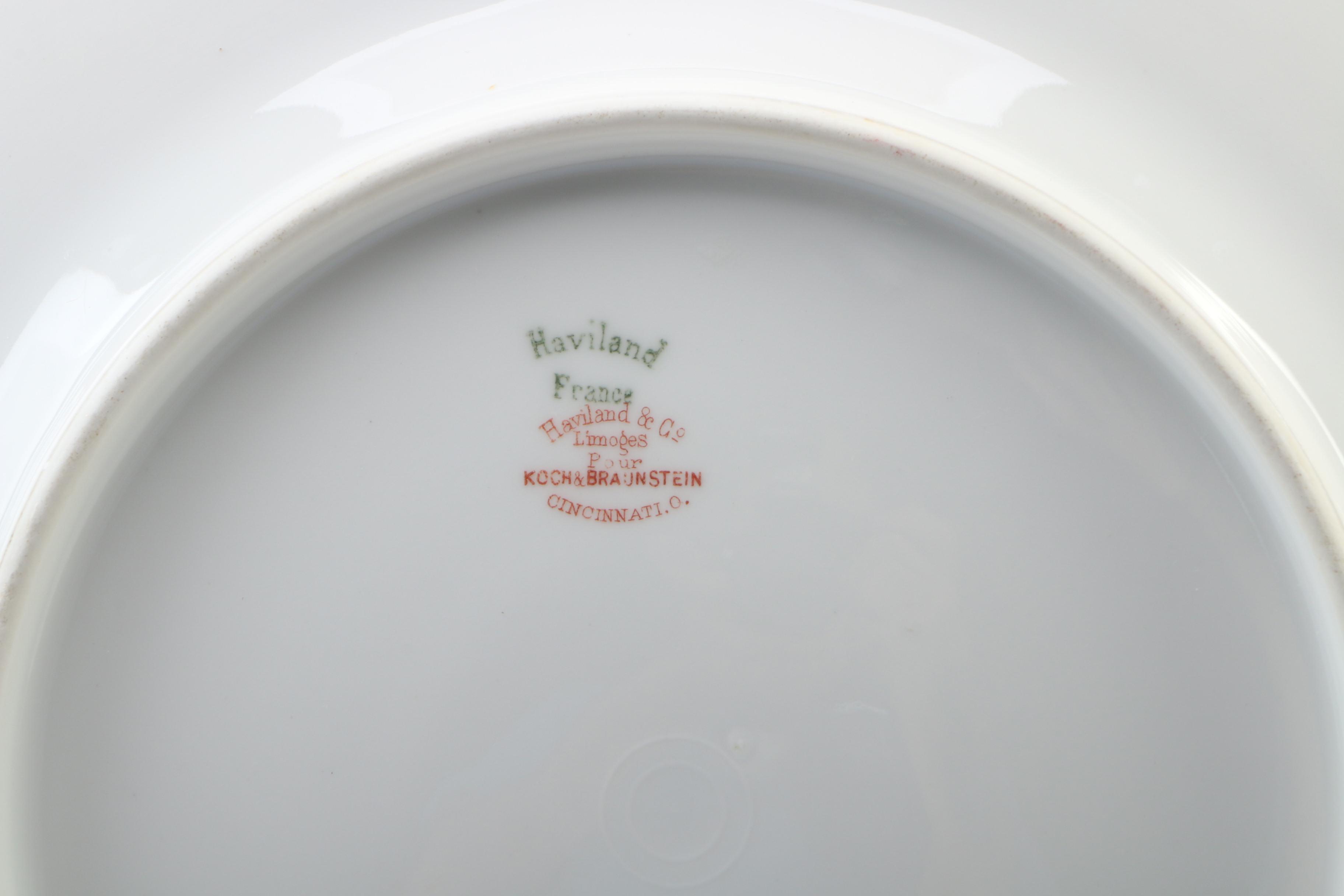 Haviland & Co. for Koch & Braunstein Gilt Porcelain Dinner Plates