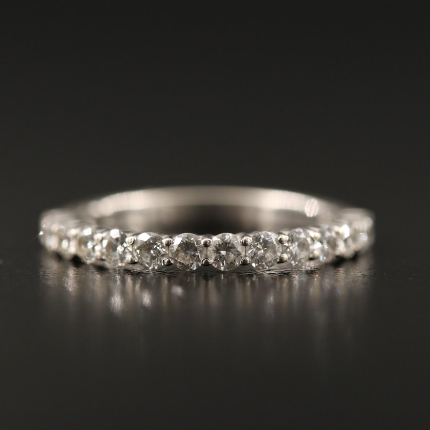 14K Round Brilliant Cut Diamond Band