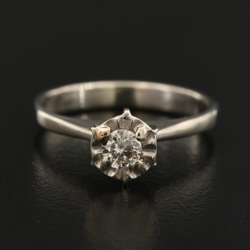 14K 0.18 CT Diamond Solitaire Ring