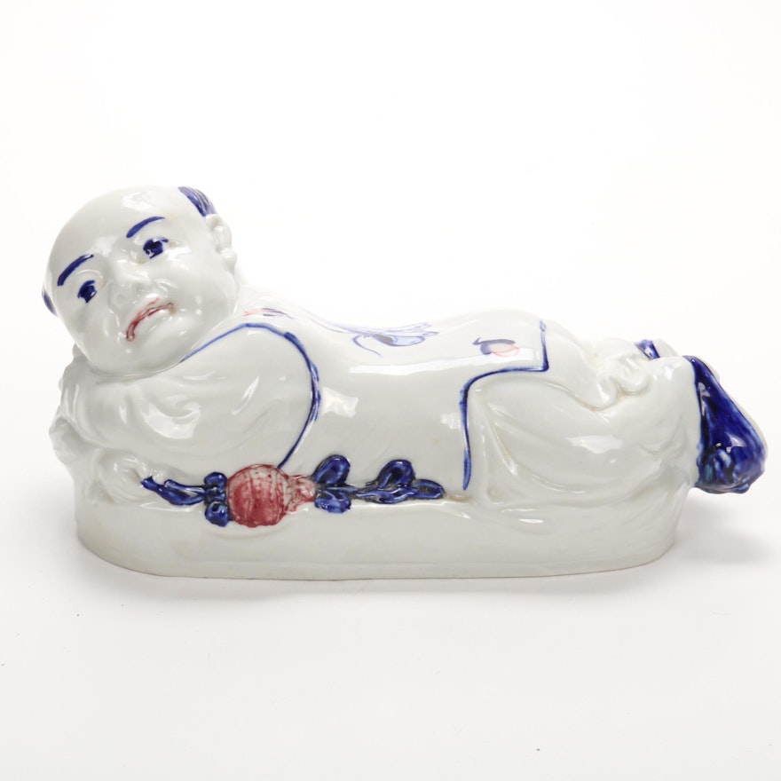 Chinese Figural Porcelain Opium Pillow