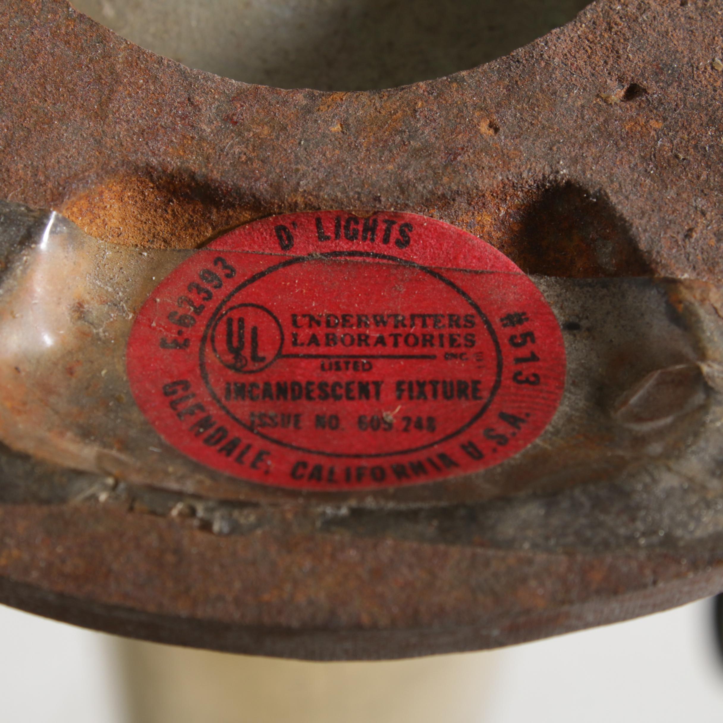 D'Lights Pair of Blue Opaline Glass and Brass Pendant Lights, Mid to Late 20th C