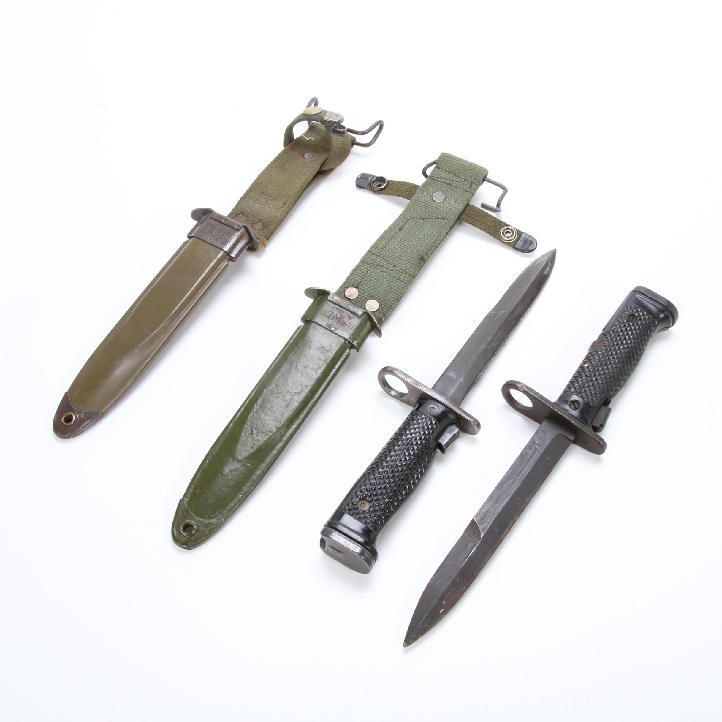 Vietnam War Era U.S. M6 Knife Bayonets with Scabbards