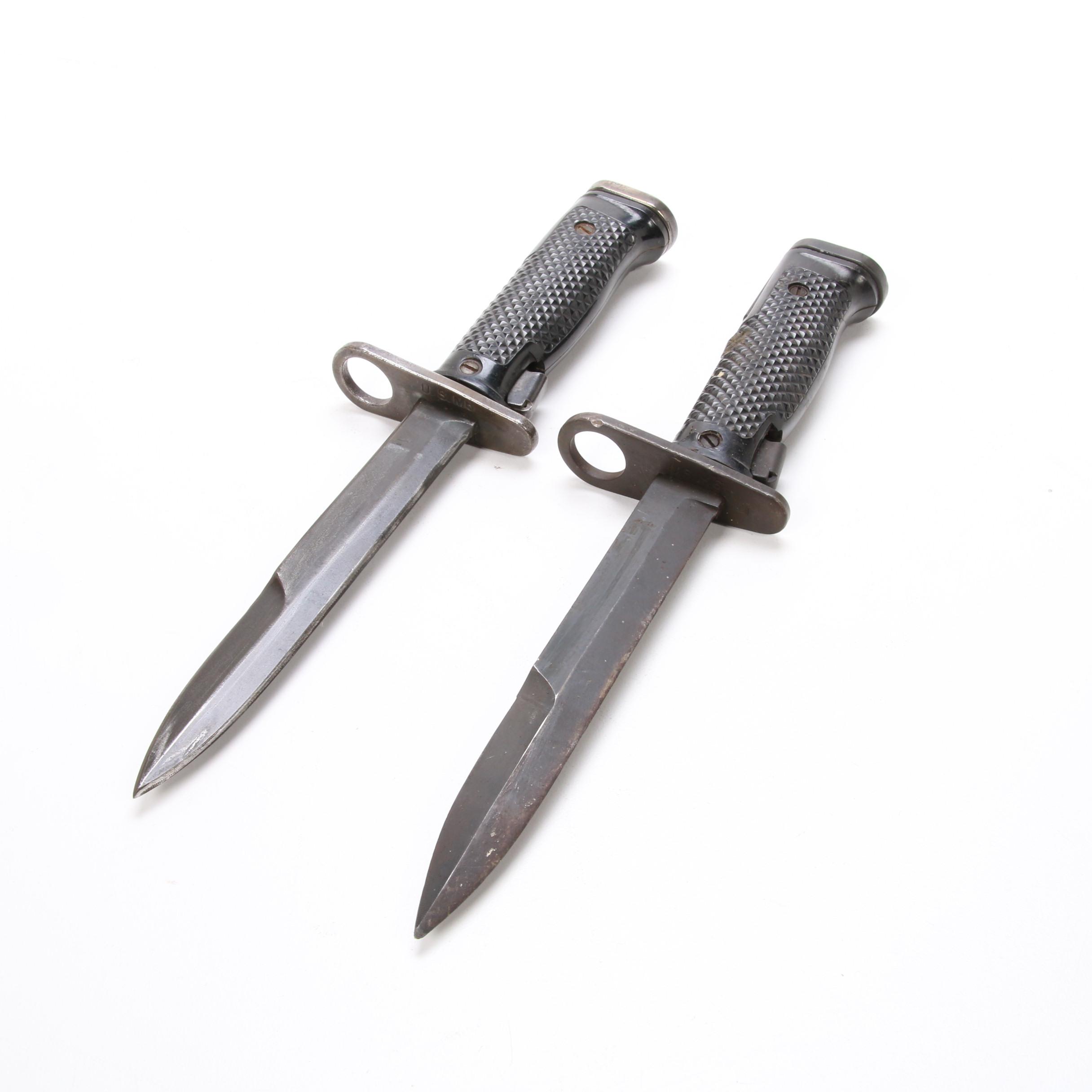 Vietnam War Era U.S. M6 Knife Bayonets with Scabbards