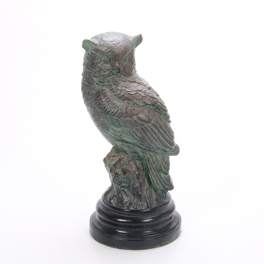 Austin Sculpture Chalkware Owl Figure, 1991