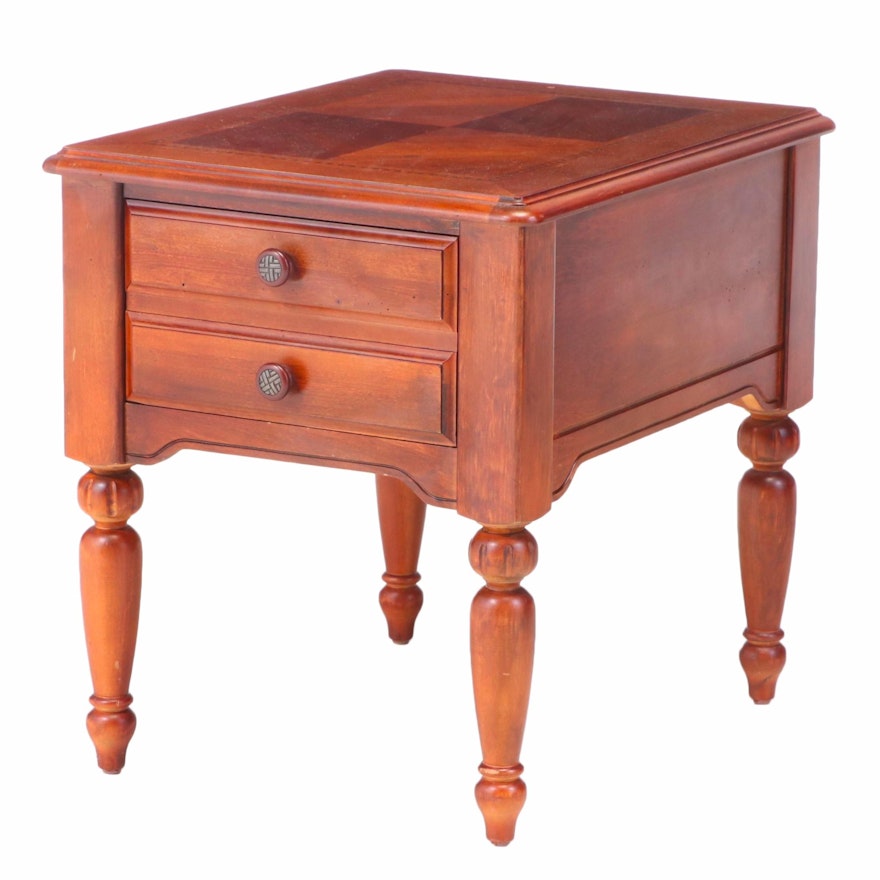 Hammary Furniture Cherrywood-Stained and Line-Inlaid Side Table