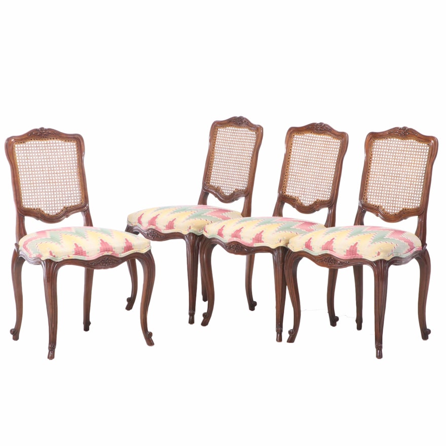Four Kindel Furniture French Provincial Style Cherrywood Side Chairs