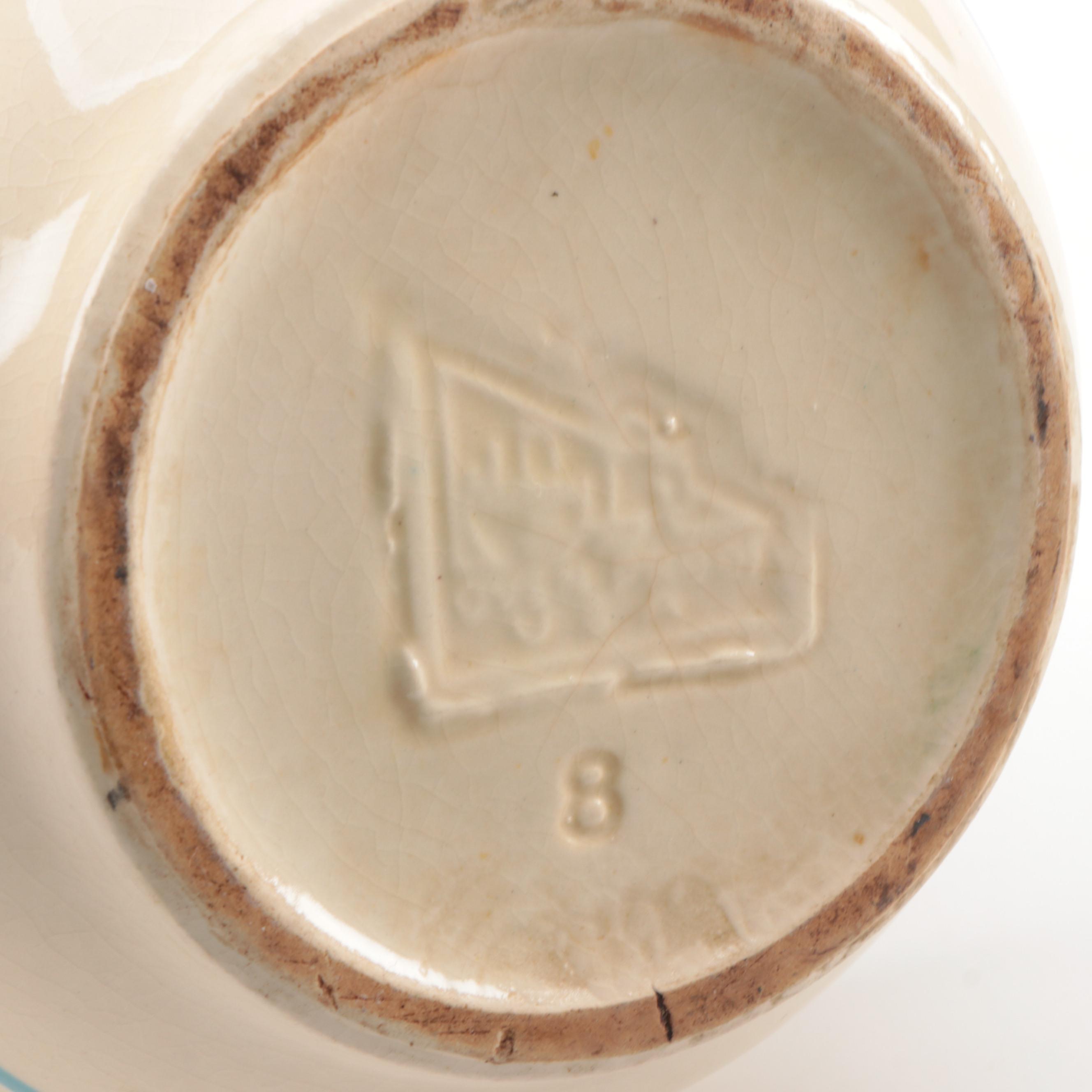 McCoy Pottery Blue and Pink Stripe Mixing Bowls, Early to Mid-20th Century