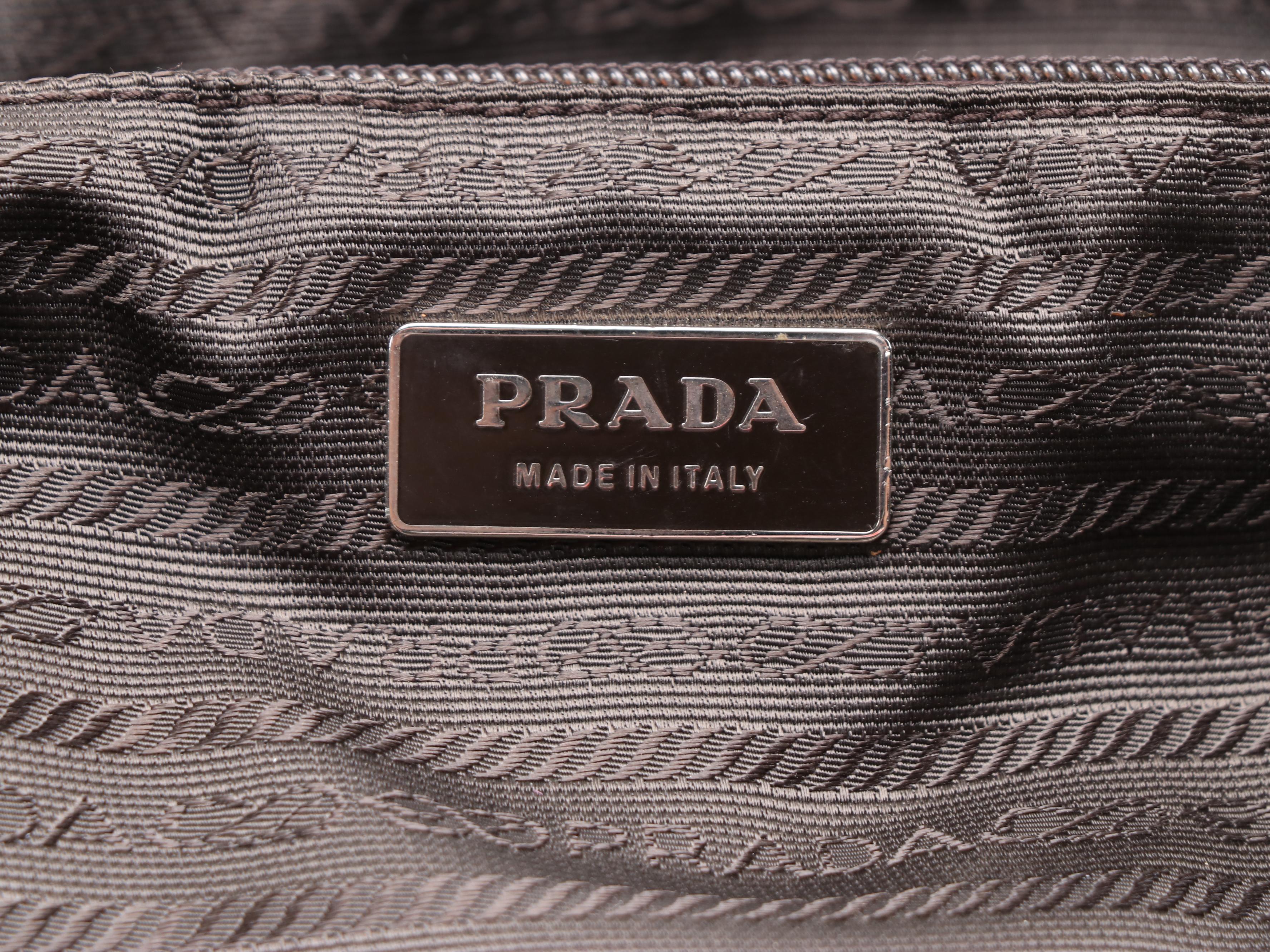 Prada Ebano Tessuto Nylon and Leather Travel Bag