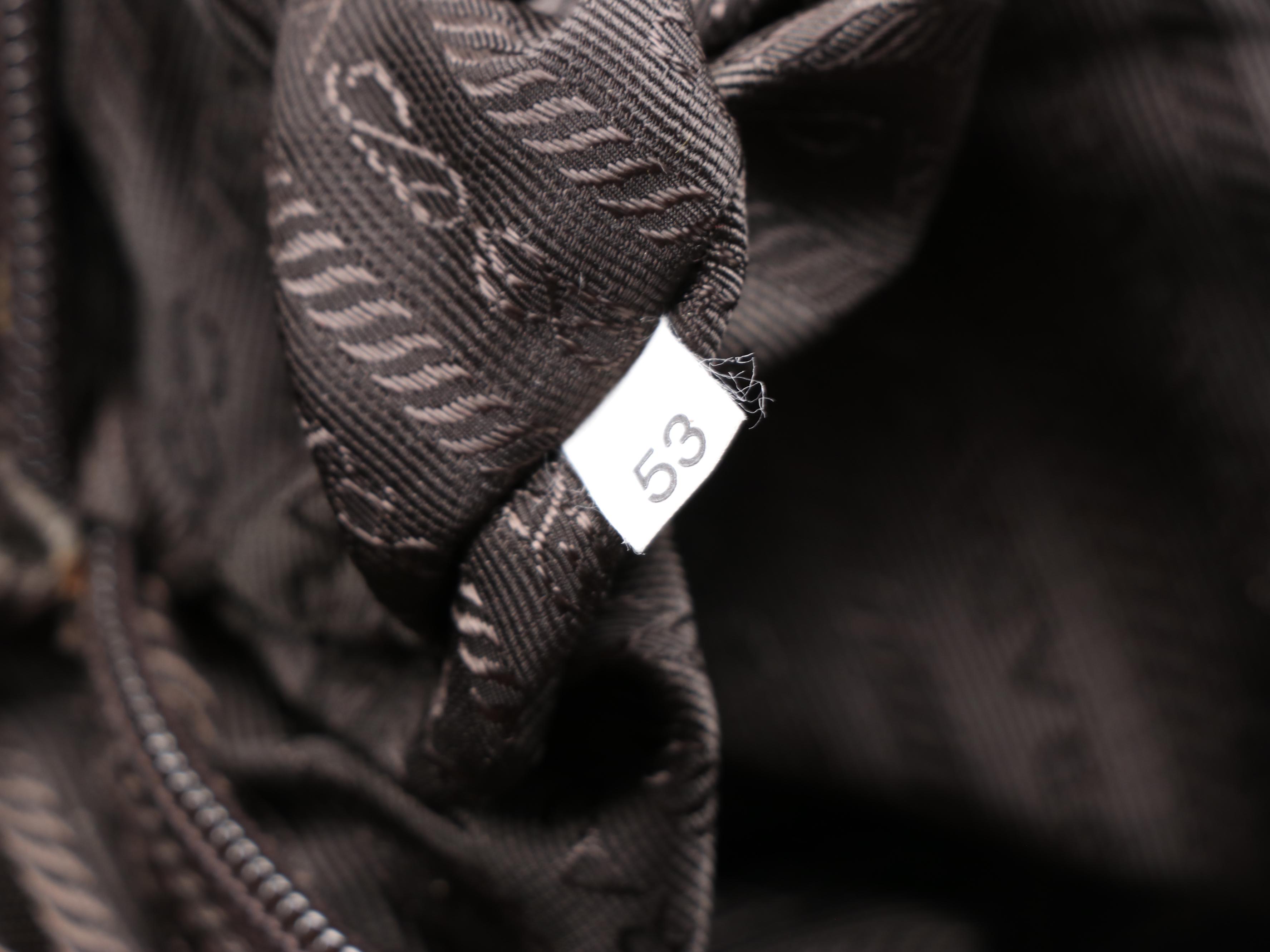 Prada Ebano Tessuto Nylon and Leather Travel Bag