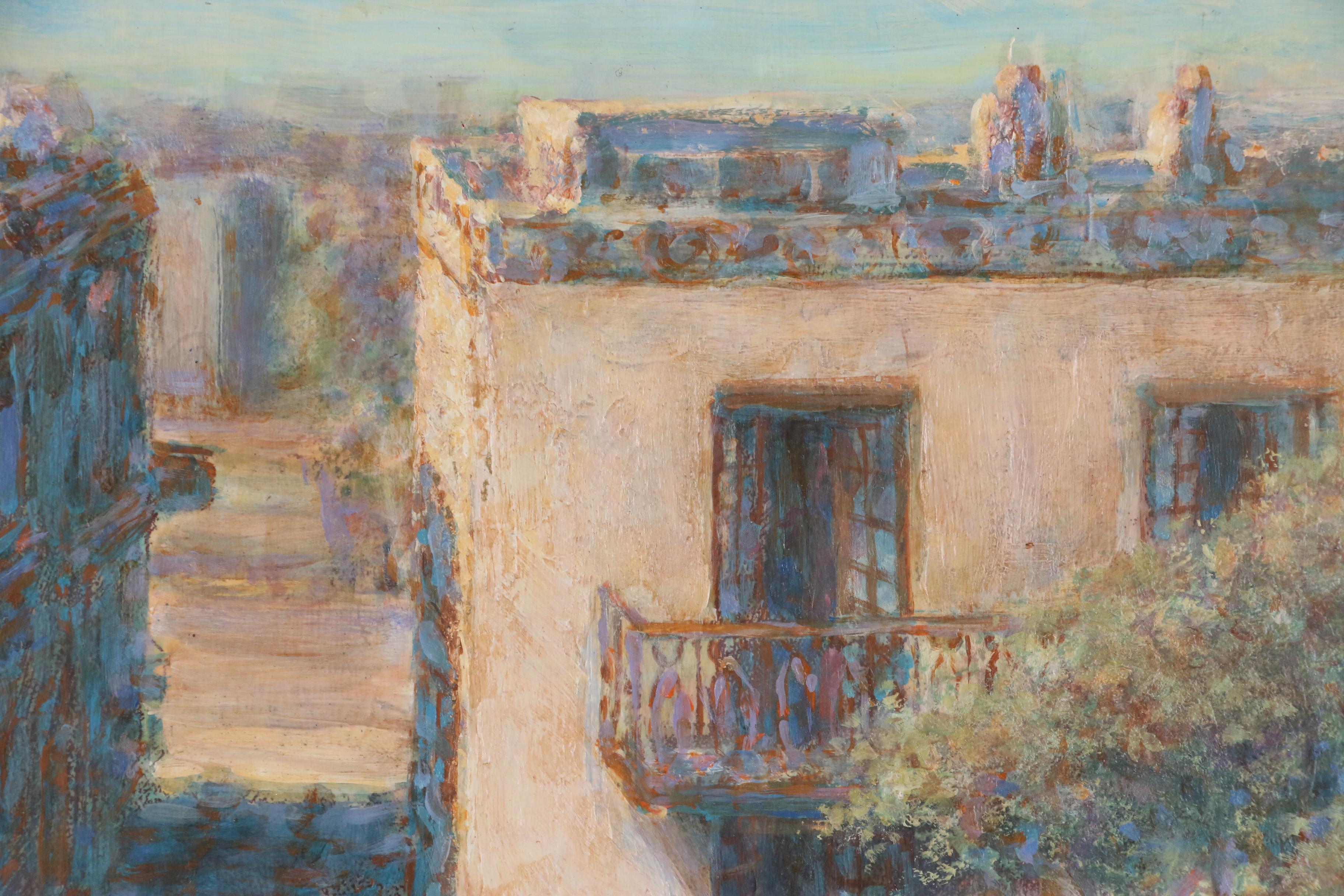 Joseph Madden Cityscape Acrylic Painting, 1997