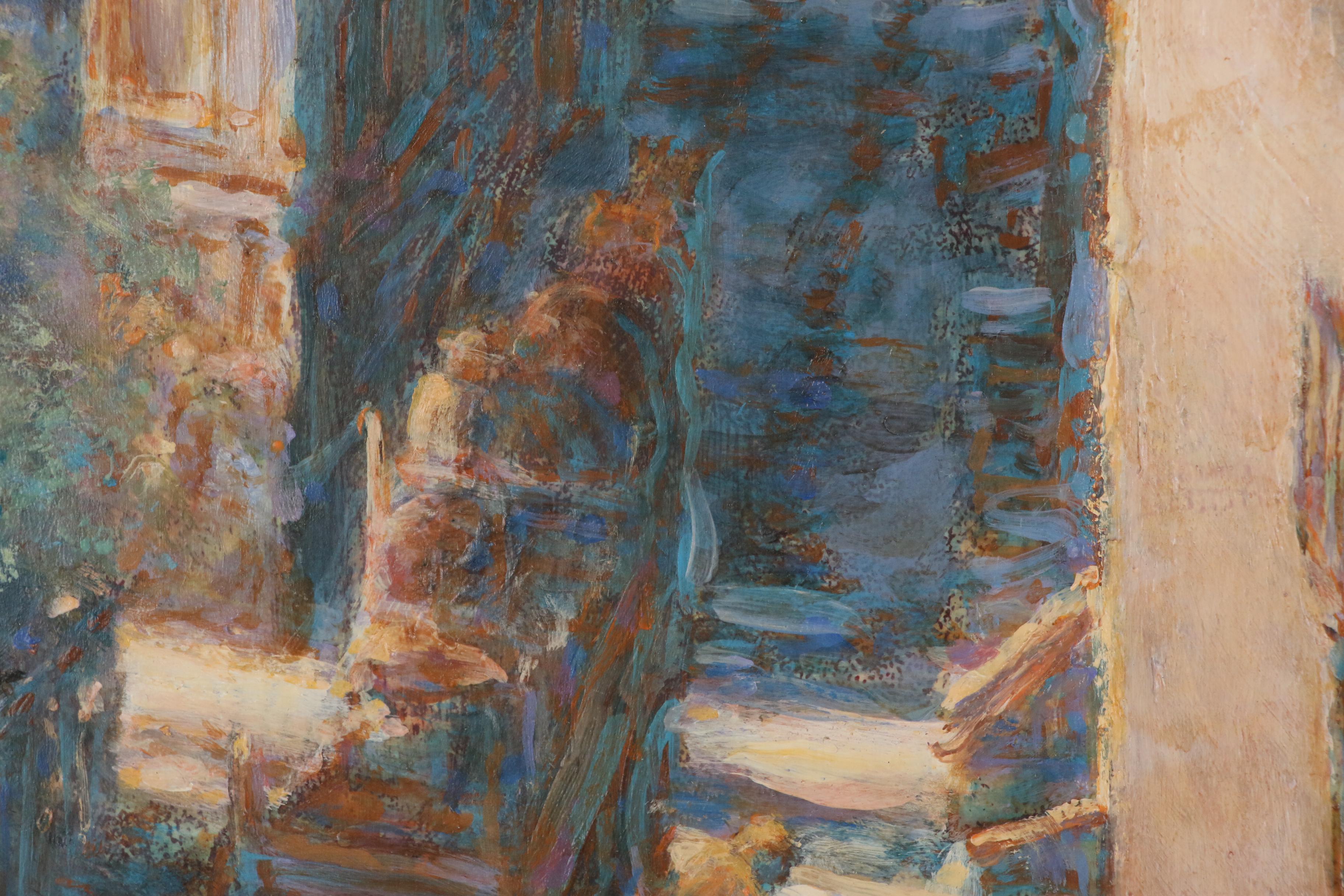 Joseph Madden Cityscape Acrylic Painting, 1997