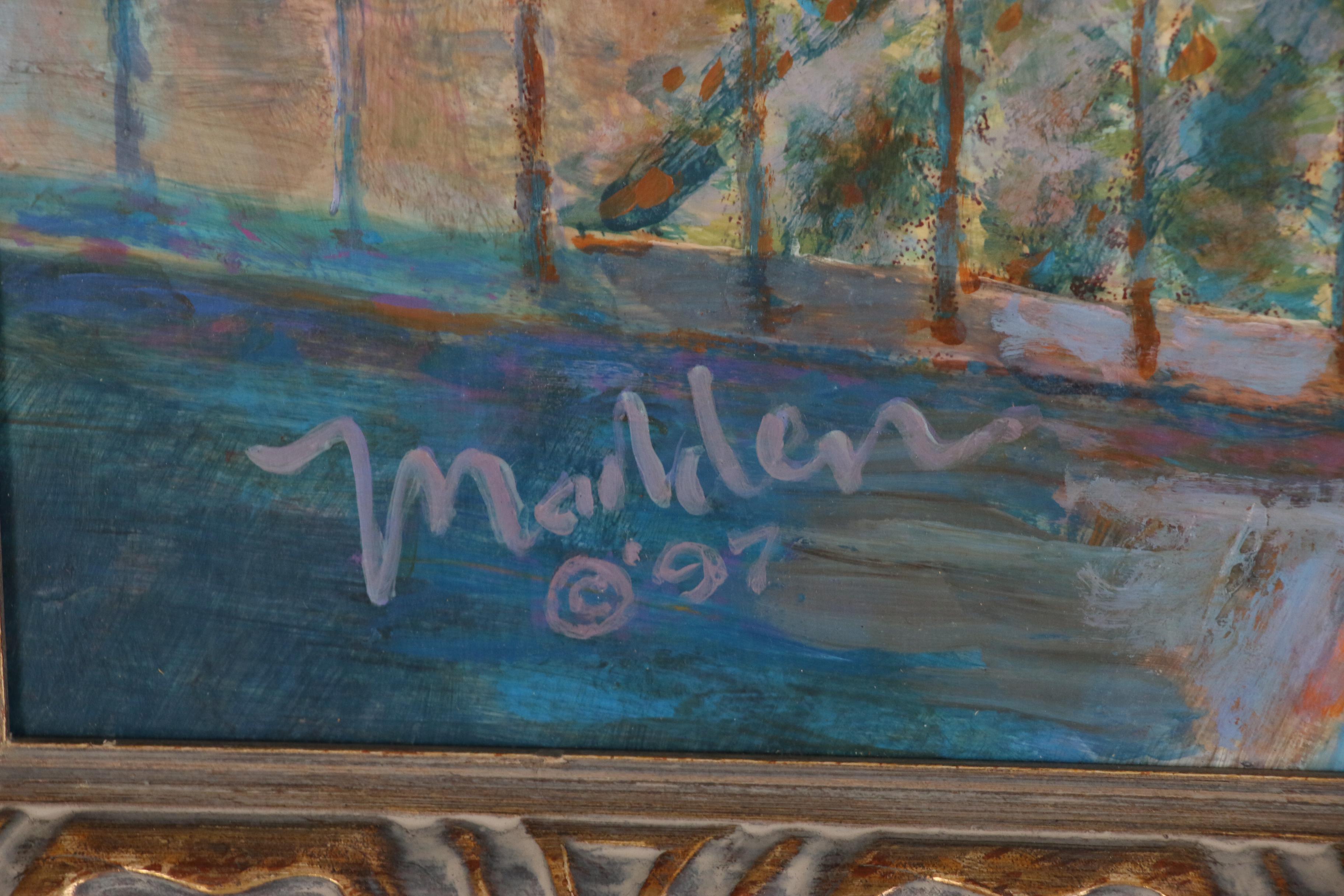 Joseph Madden Cityscape Acrylic Painting, 1997